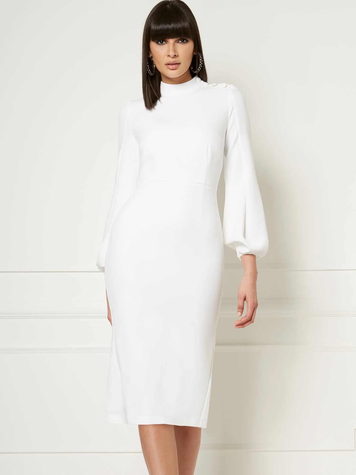 Misty Ivory Sheath Dress - Eva Mendes Collection - Image 2