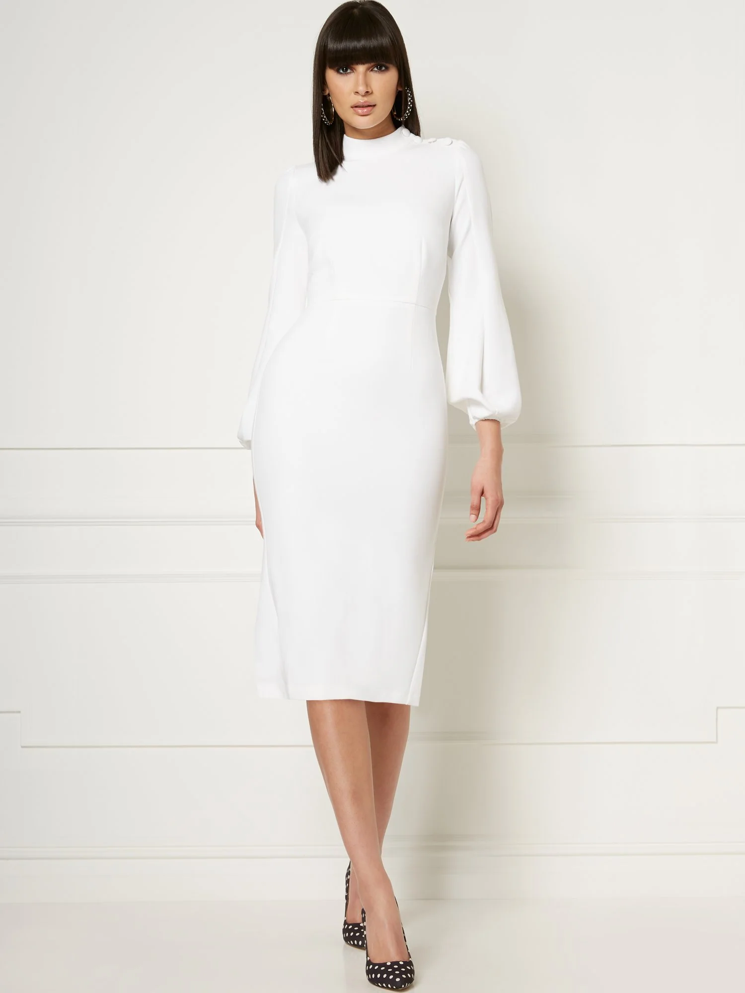 Misty Ivory Sheath Dress - Eva Mendes Collection - Image 4