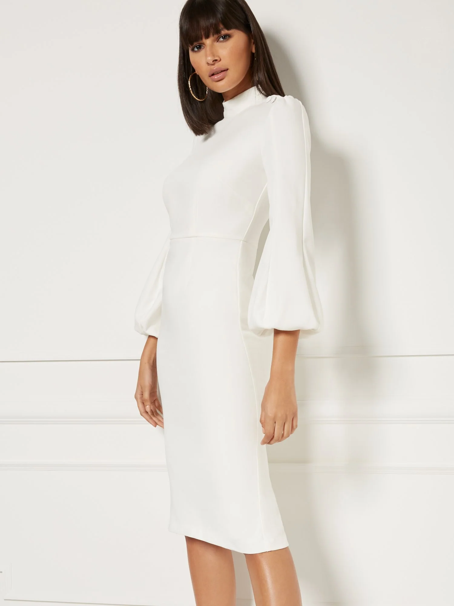 Misty Ivory Sheath Dress - Eva Mendes Collection - Image 6