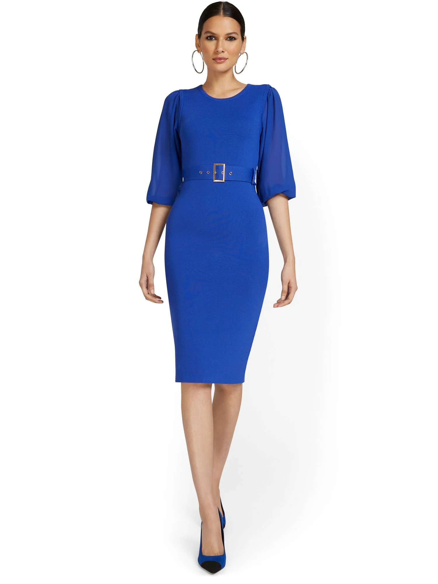 Mixed Media Sweater Dress - Image 6