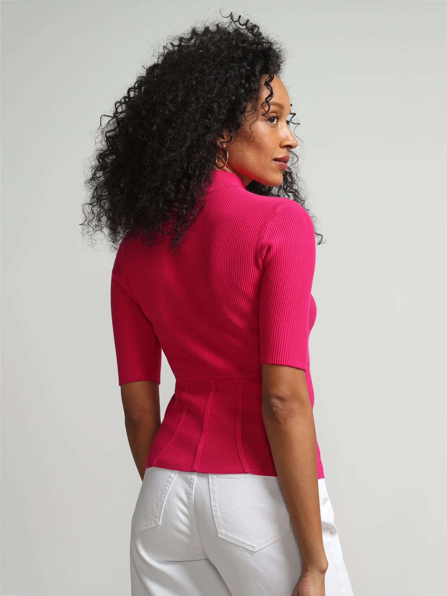 Mock-Neck Cut-Out Contour Sweater - Image 8