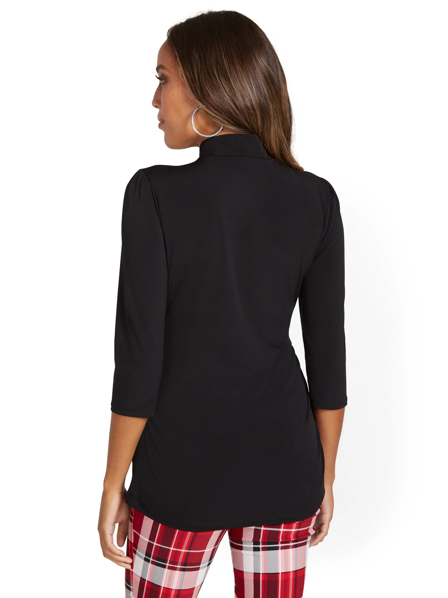Mock-Neck Knit Top - Image 3