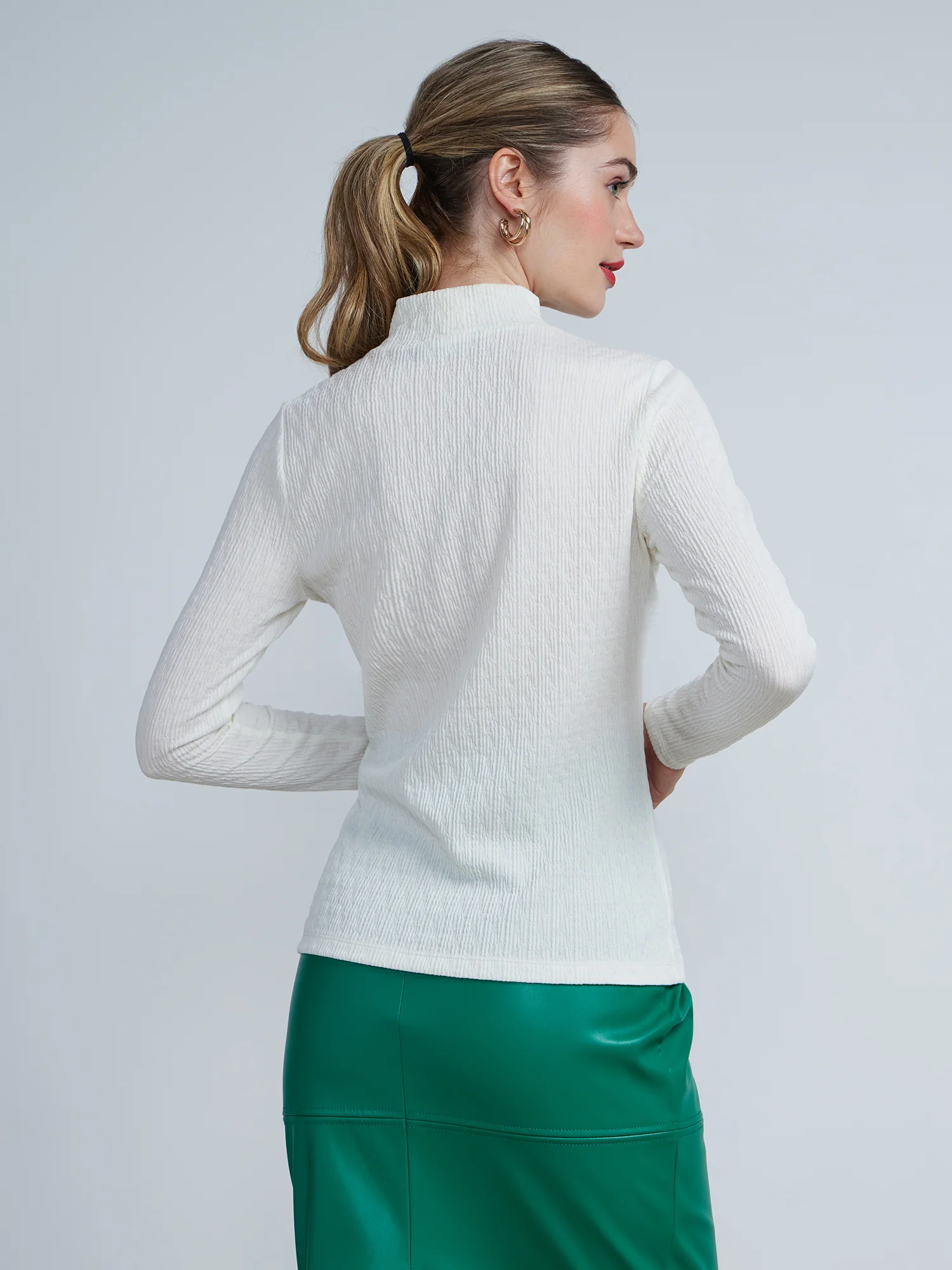 Mock Neck Long Sleeve Pullover - Image 3