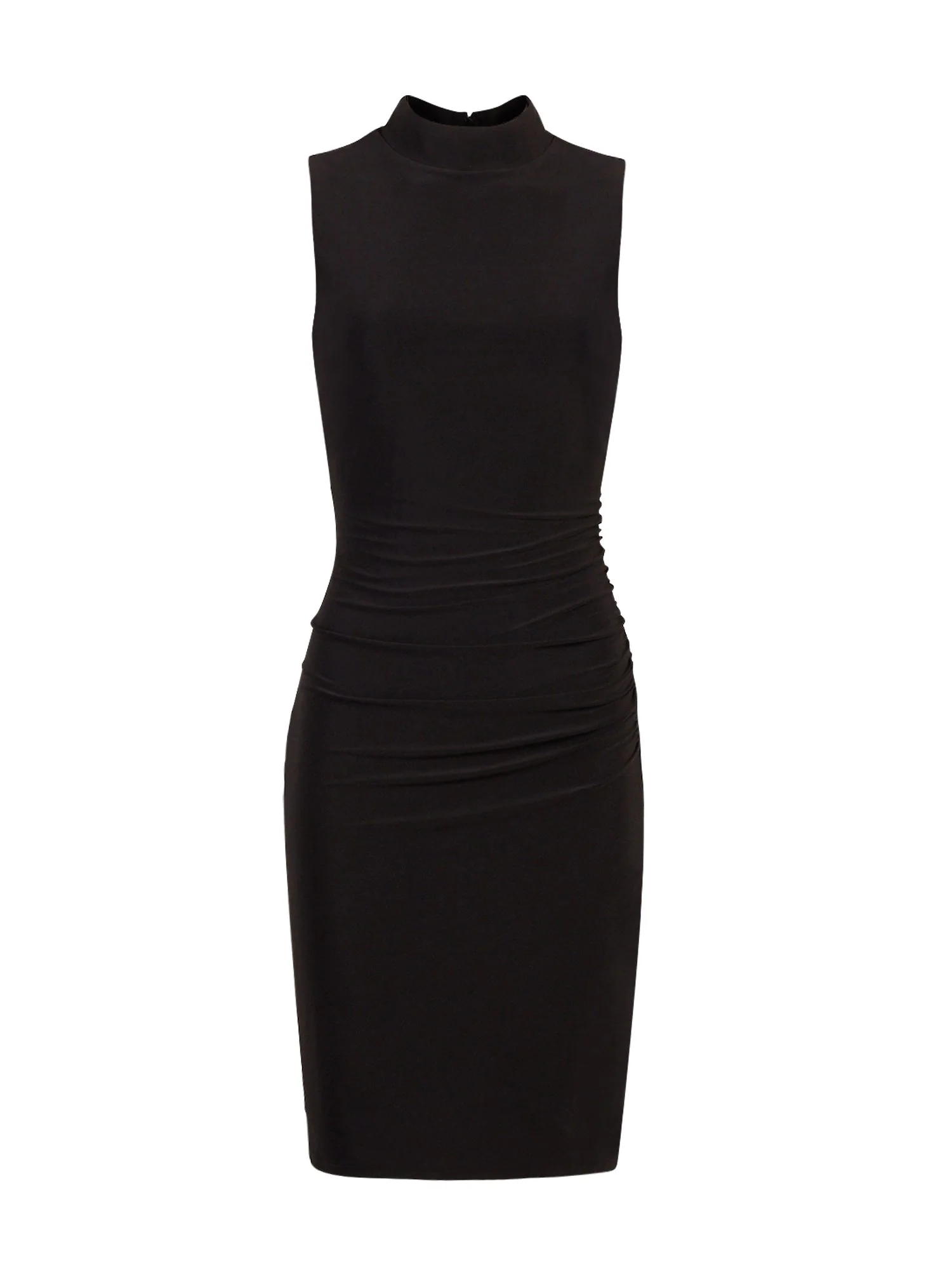 Mock-Neck Ruched Sheath Dress