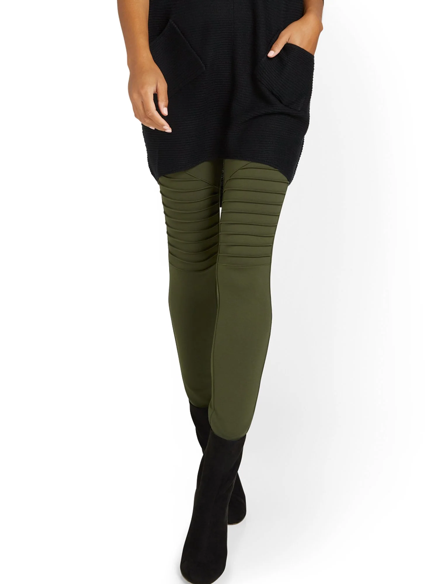 Moto-Style Ponte Legging - Image 8