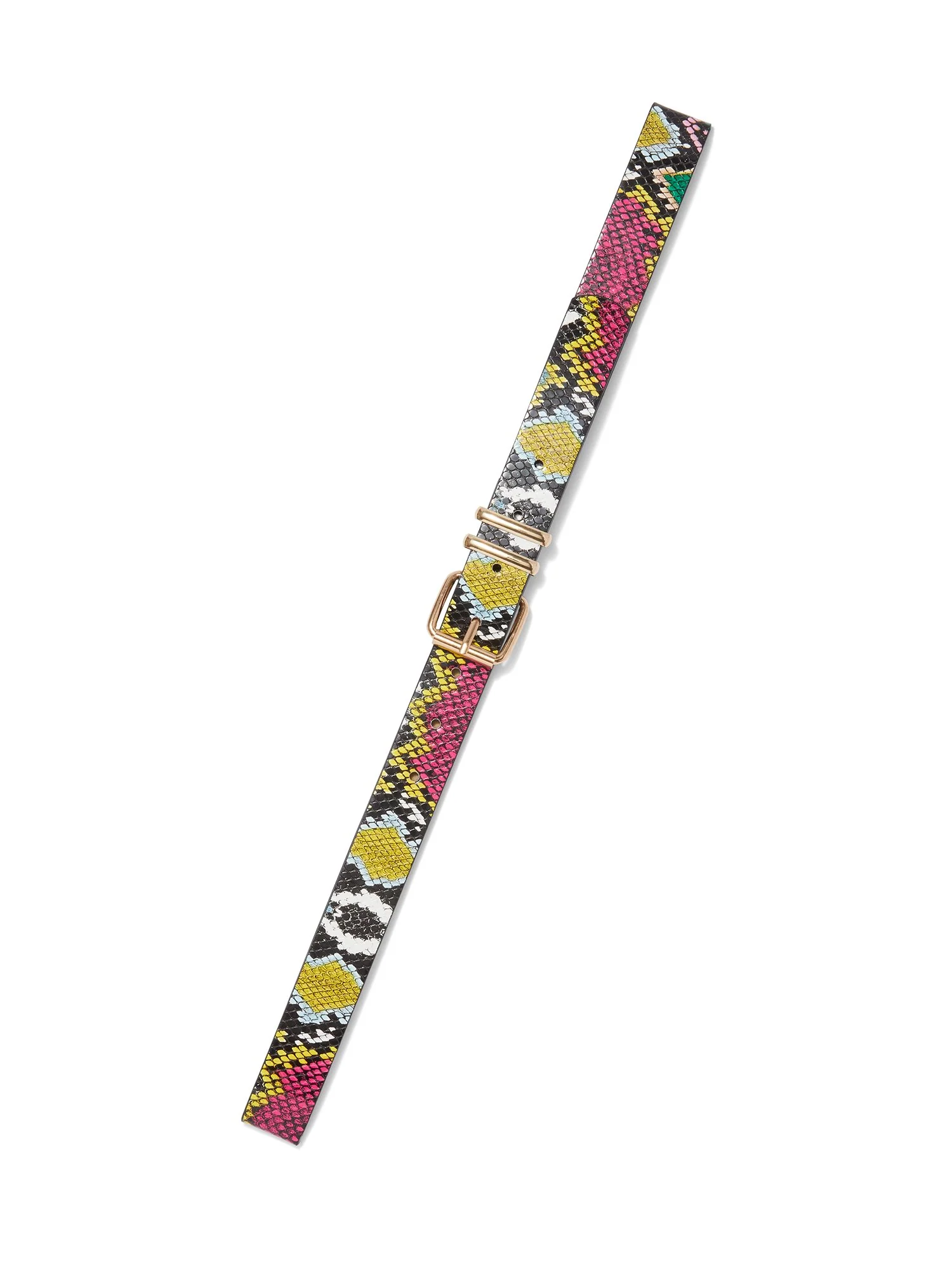 Multi-Color Snake-Print Belt