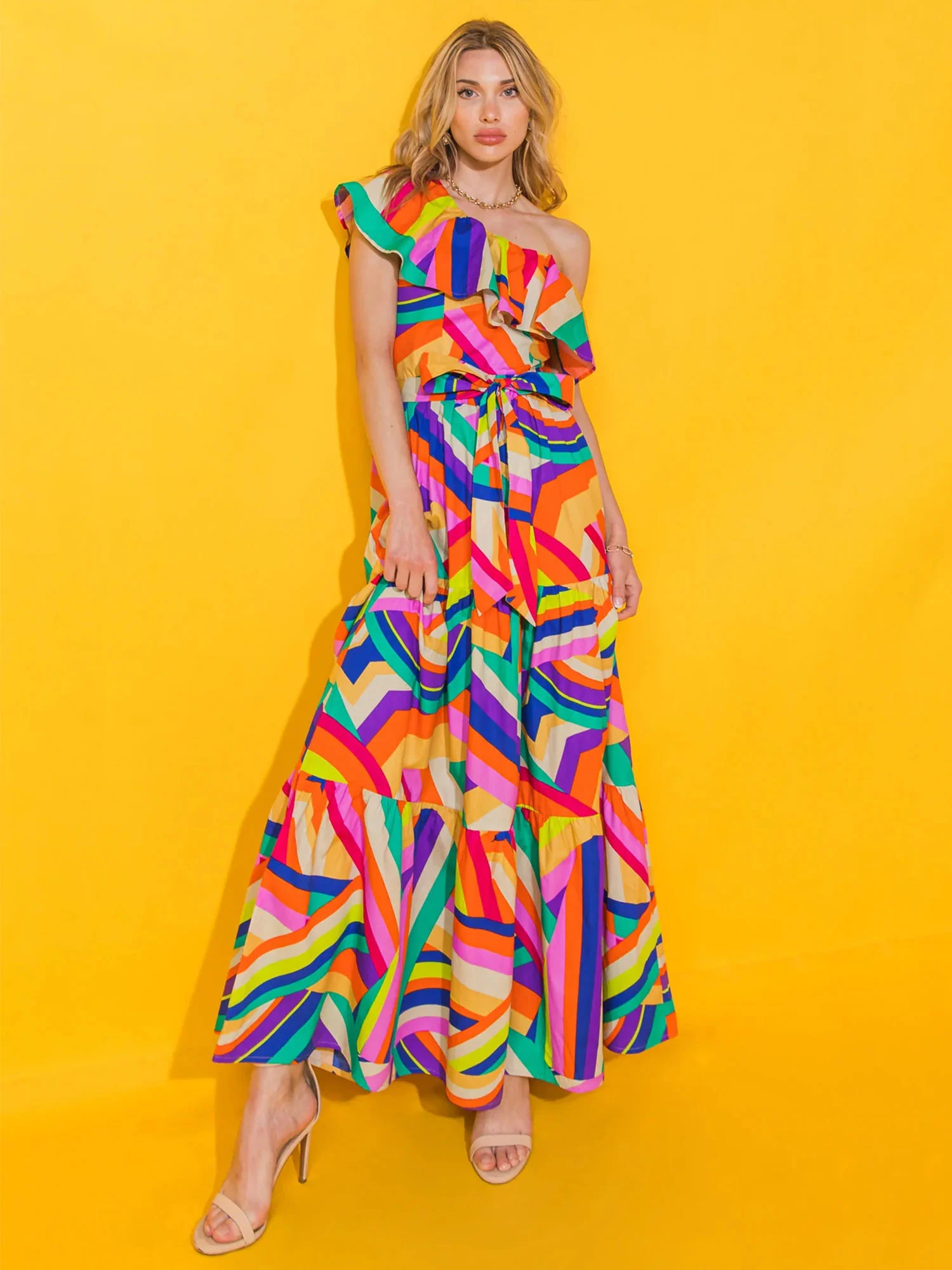 Multi Swirl Maxi Dress - Flying Tomato