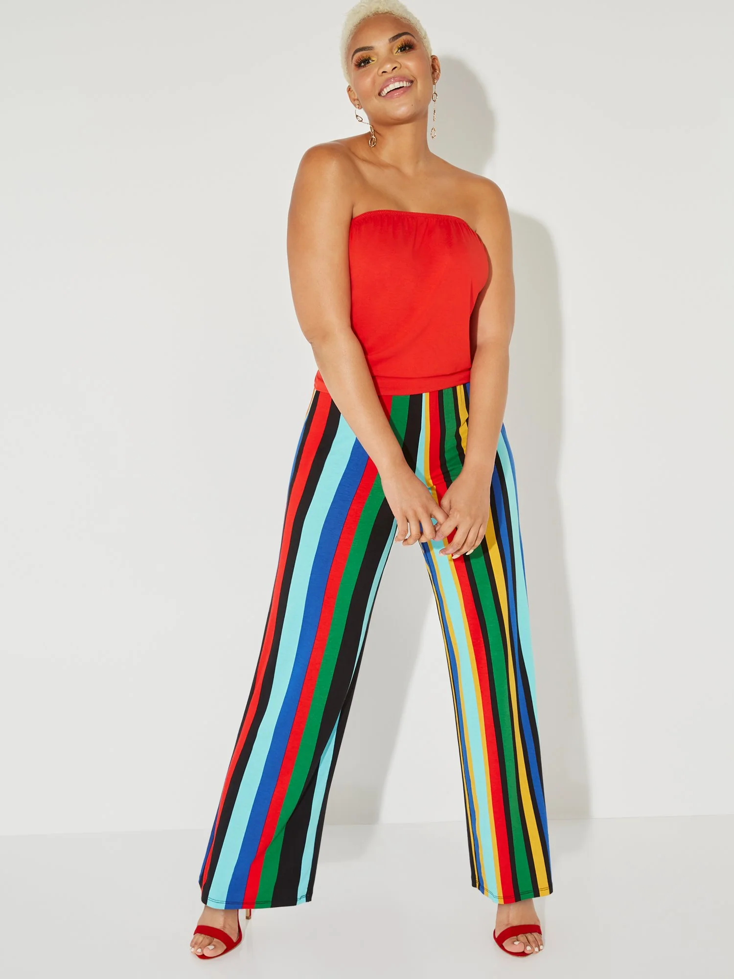 Multistripe Soft Palazzo Pant - NY&C Style System - Image 2