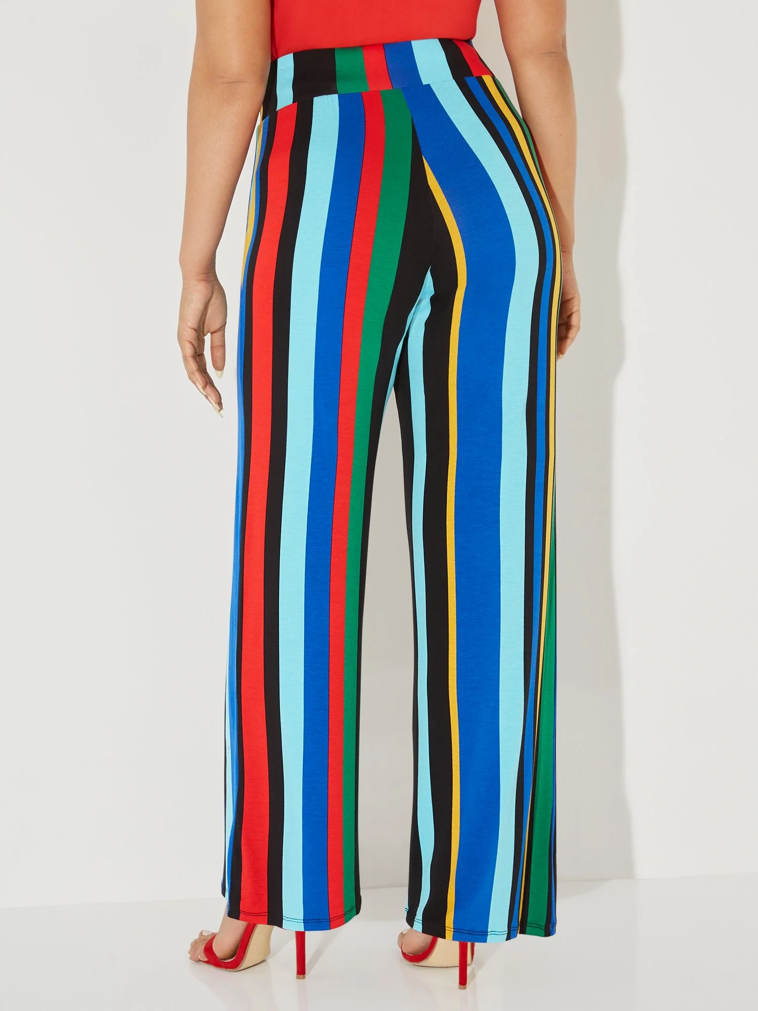 Multistripe Soft Palazzo Pant - NY&C Style System - Image 3
