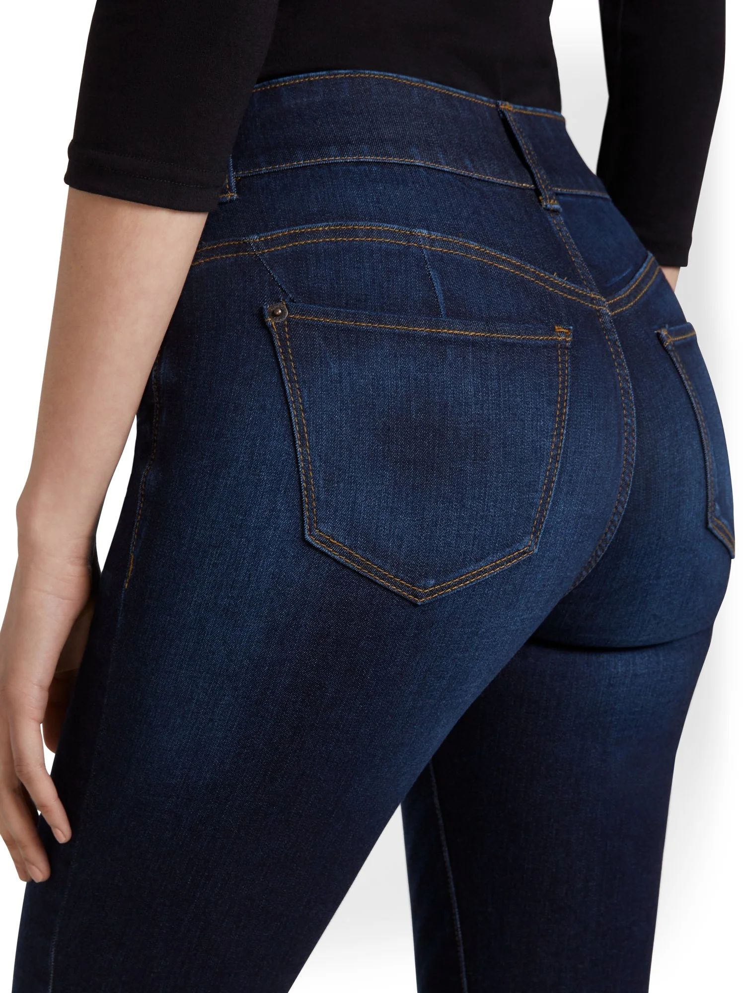 Mya Curvy High-Waisted Bootcut Jeans - Dark Wash - Image 5
