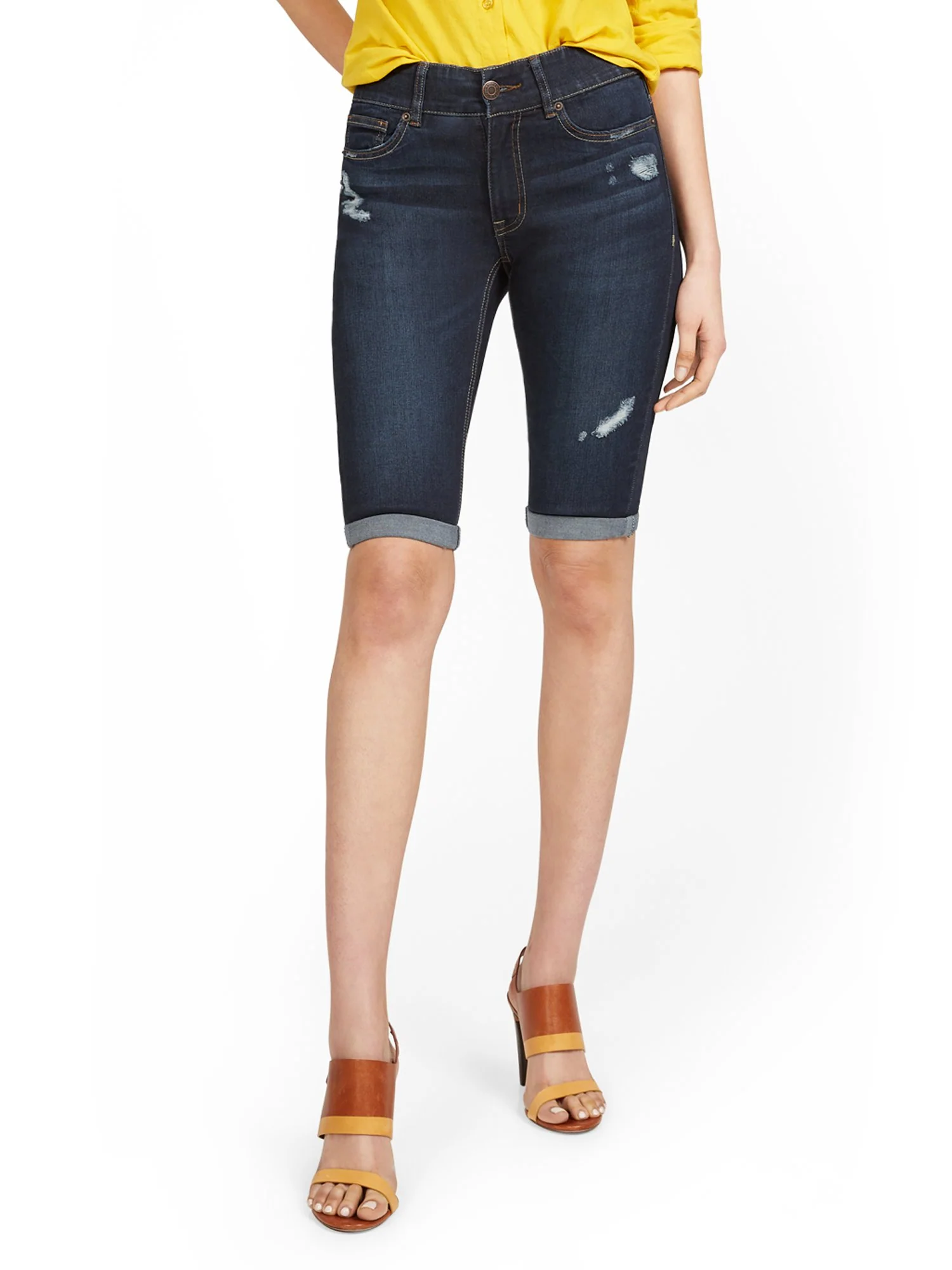 Mya Curvy High-Waisted Sculpting No Gap 13-Inch Bermuda Short - Moonlight Blue - Image 2