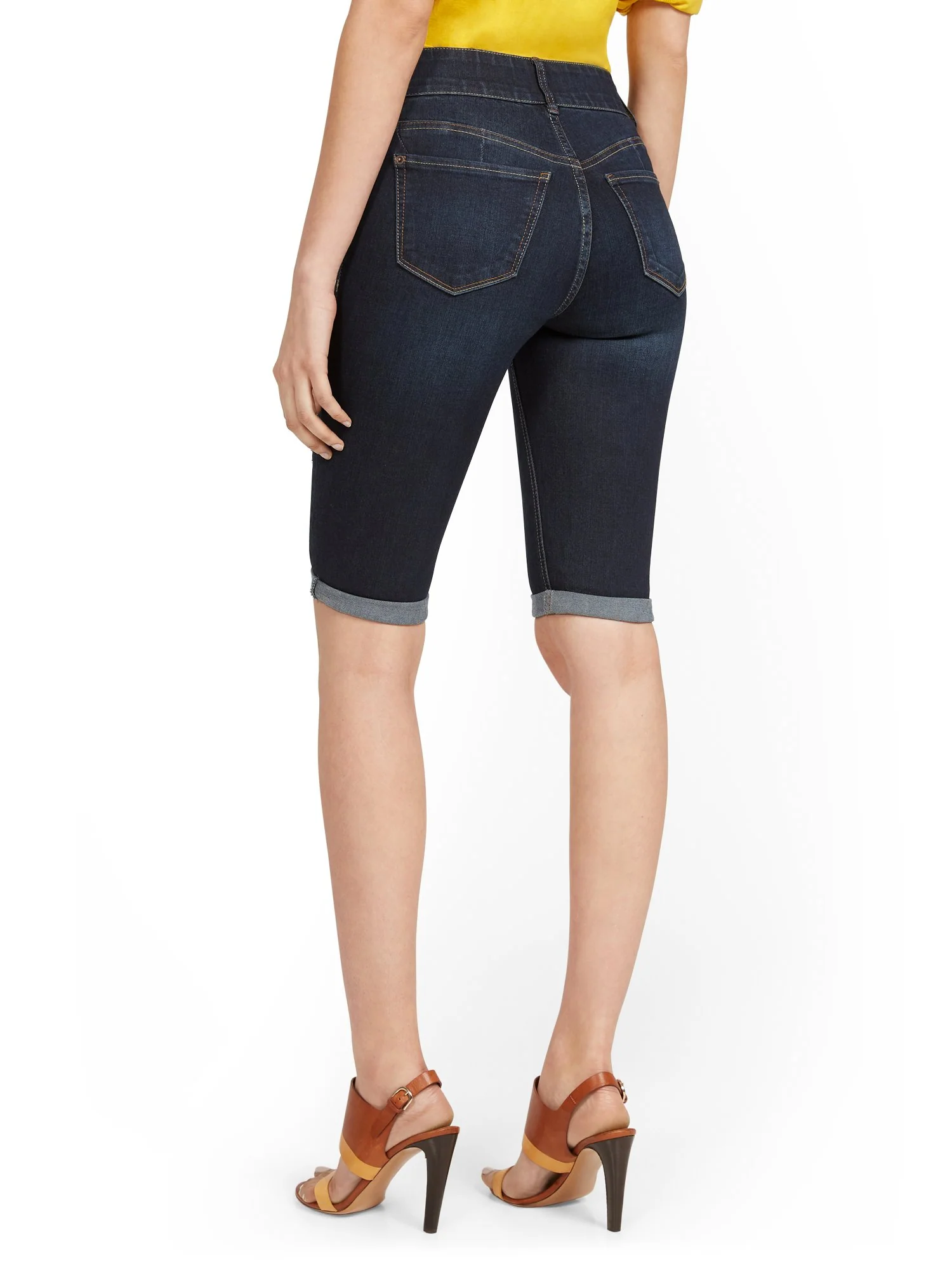 Mya Curvy High-Waisted Sculpting No Gap 13-Inch Bermuda Short - Moonlight Blue - Image 3