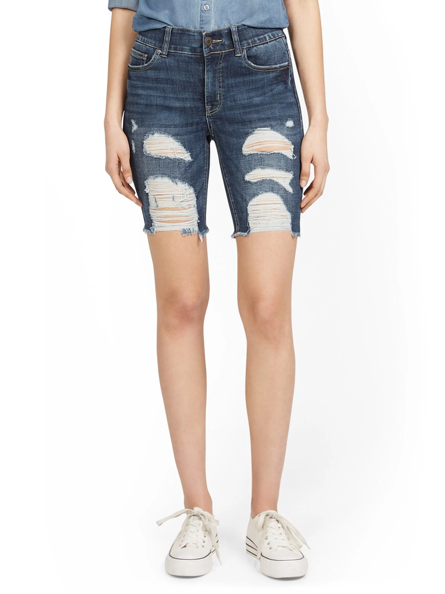 Mya Curvy High-Waisted Sculpting No Gap 9-Inch Short - Chameleon Blue - Image 2