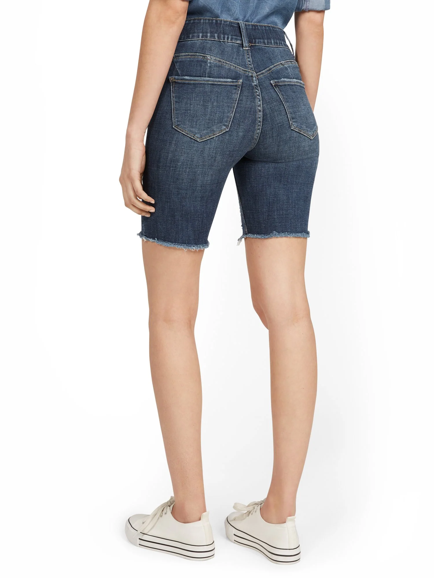 Mya Curvy High-Waisted Sculpting No Gap 9-Inch Short - Chameleon Blue - Image 3