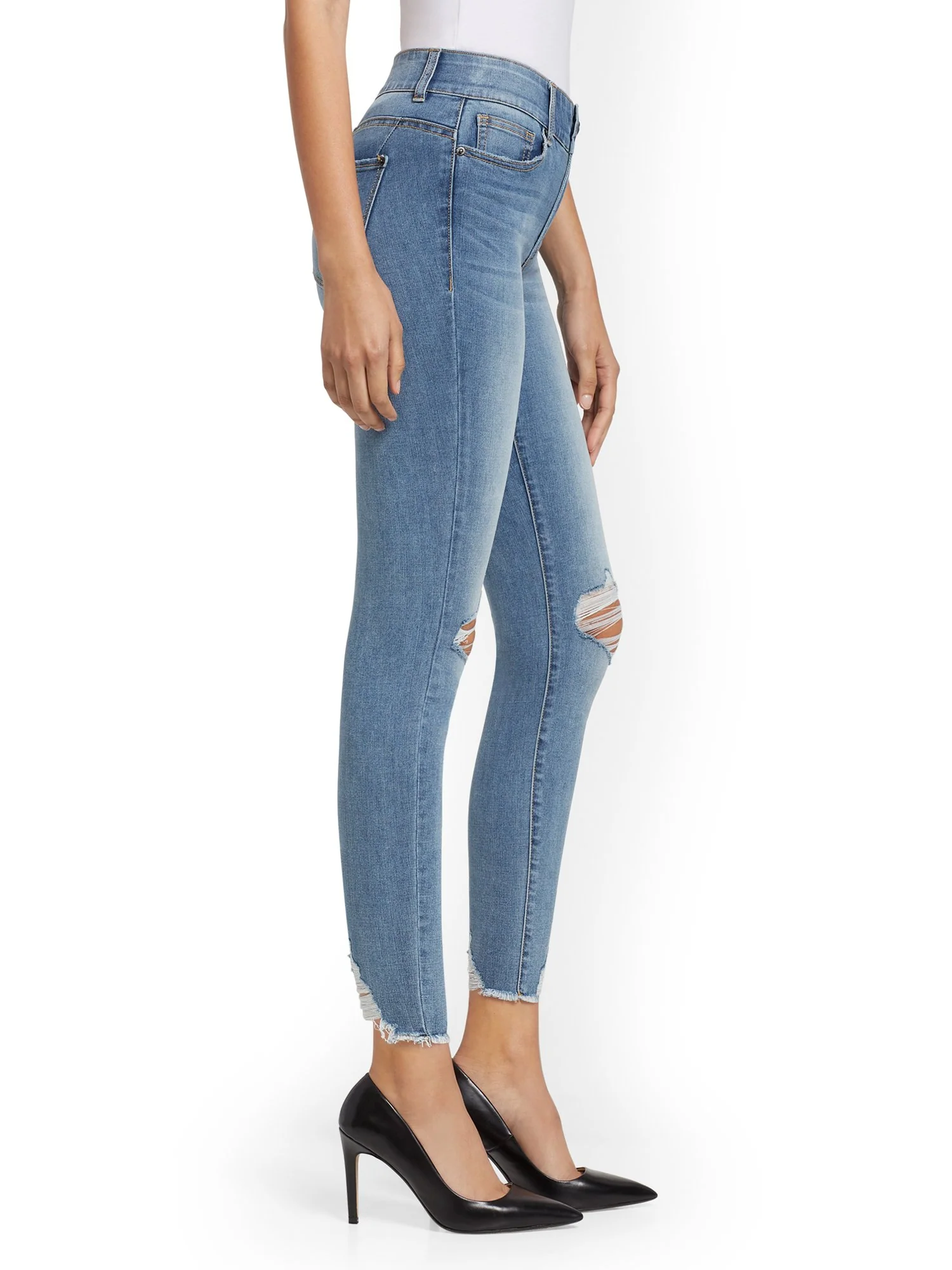Mya Curvy High-Waisted Sculpting No Gap Super-Skinny Ankle Jeans - Lavish Blue - Image 6