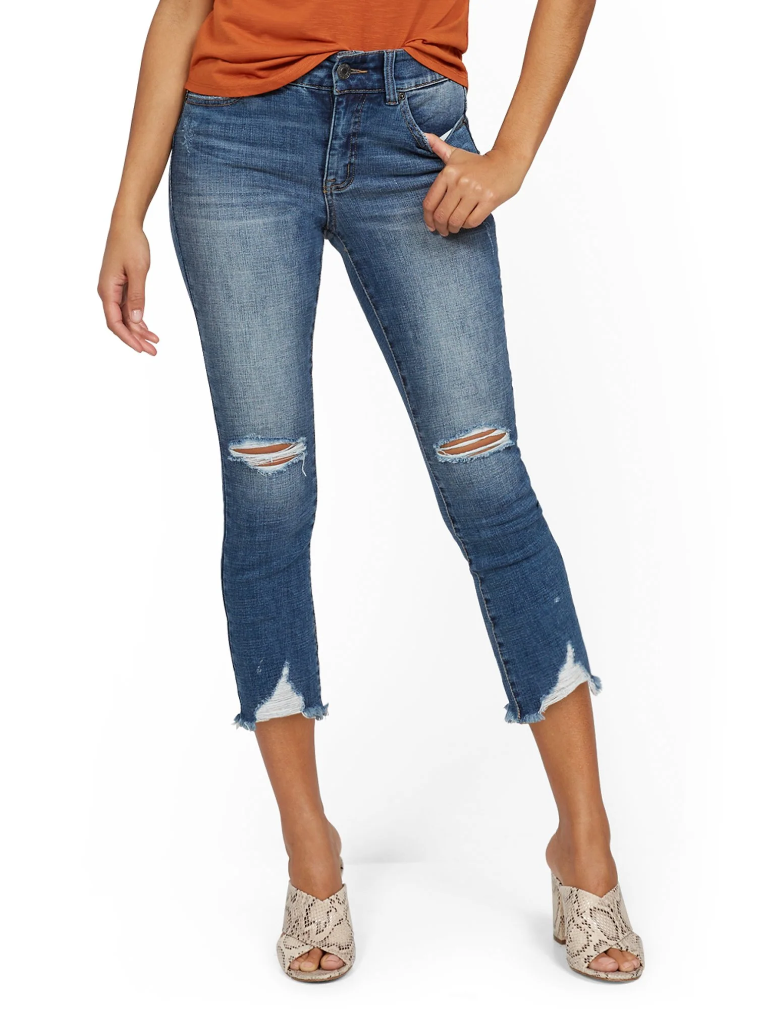 Mya Curvy High-Waisted Sculpting No Gap Super-Skinny Capri Jeans - Orchard Blue - Image 2