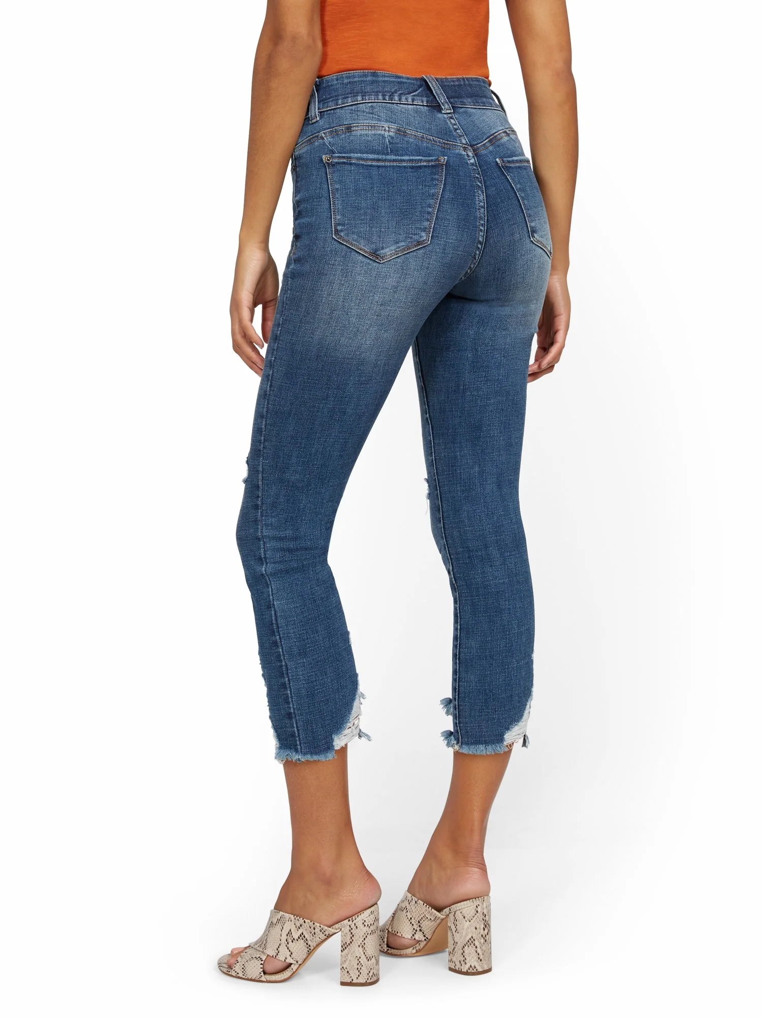Mya Curvy High-Waisted Sculpting No Gap Super-Skinny Capri Jeans - Orchard Blue - Image 3
