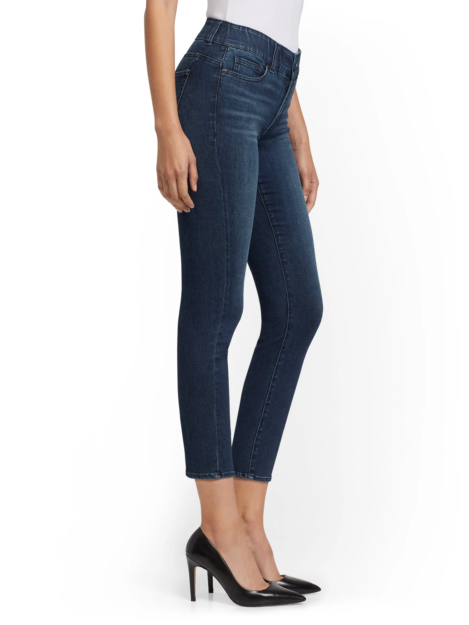 Mya Curvy High-Waisted Sculpting No Gap Super-Skinny Capri Jeans - Steinway Blue - Image 7