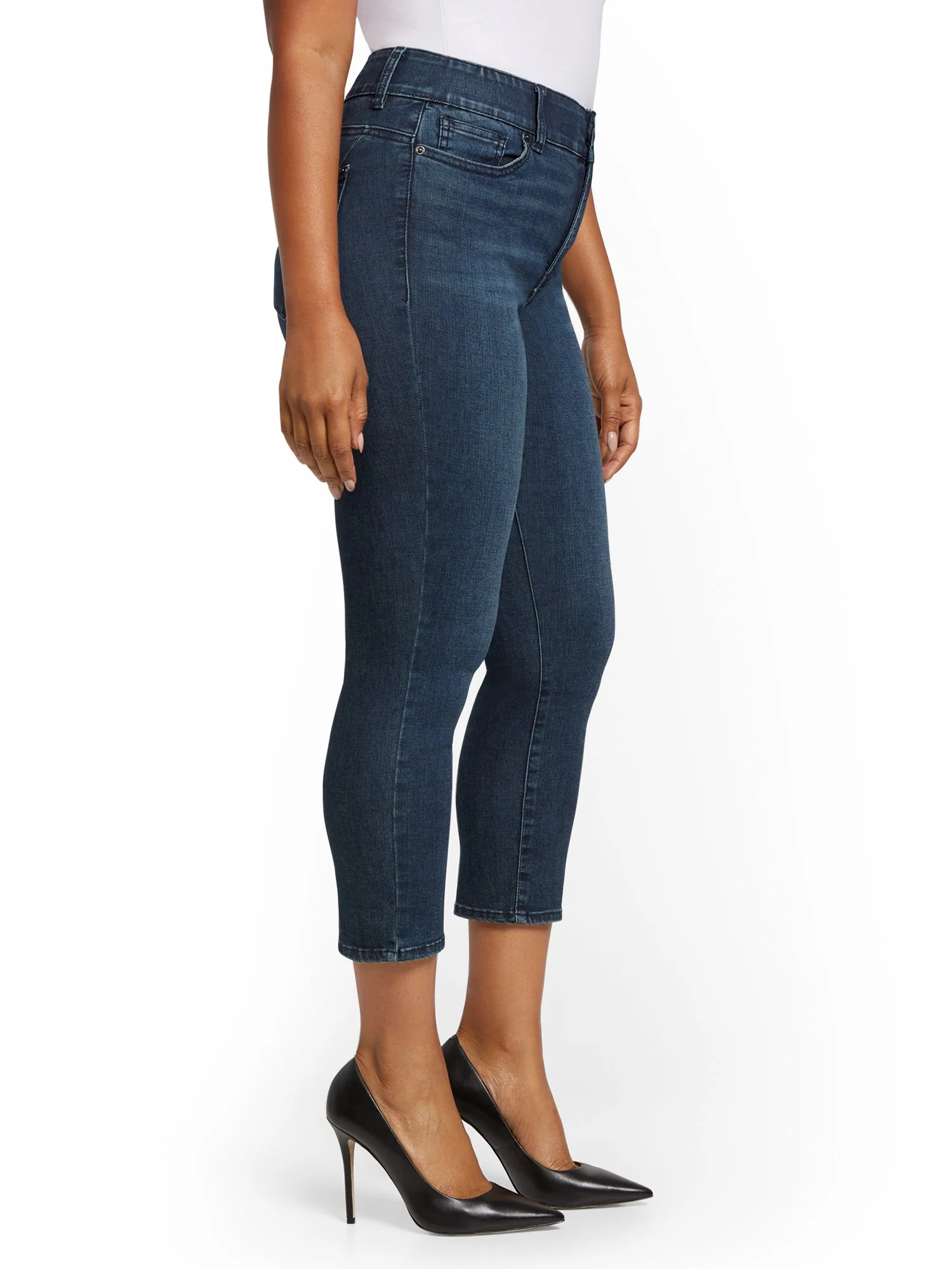 Mya Curvy High-Waisted Sculpting No Gap Super-Skinny Capri Jeans - Steinway Blue - Image 8