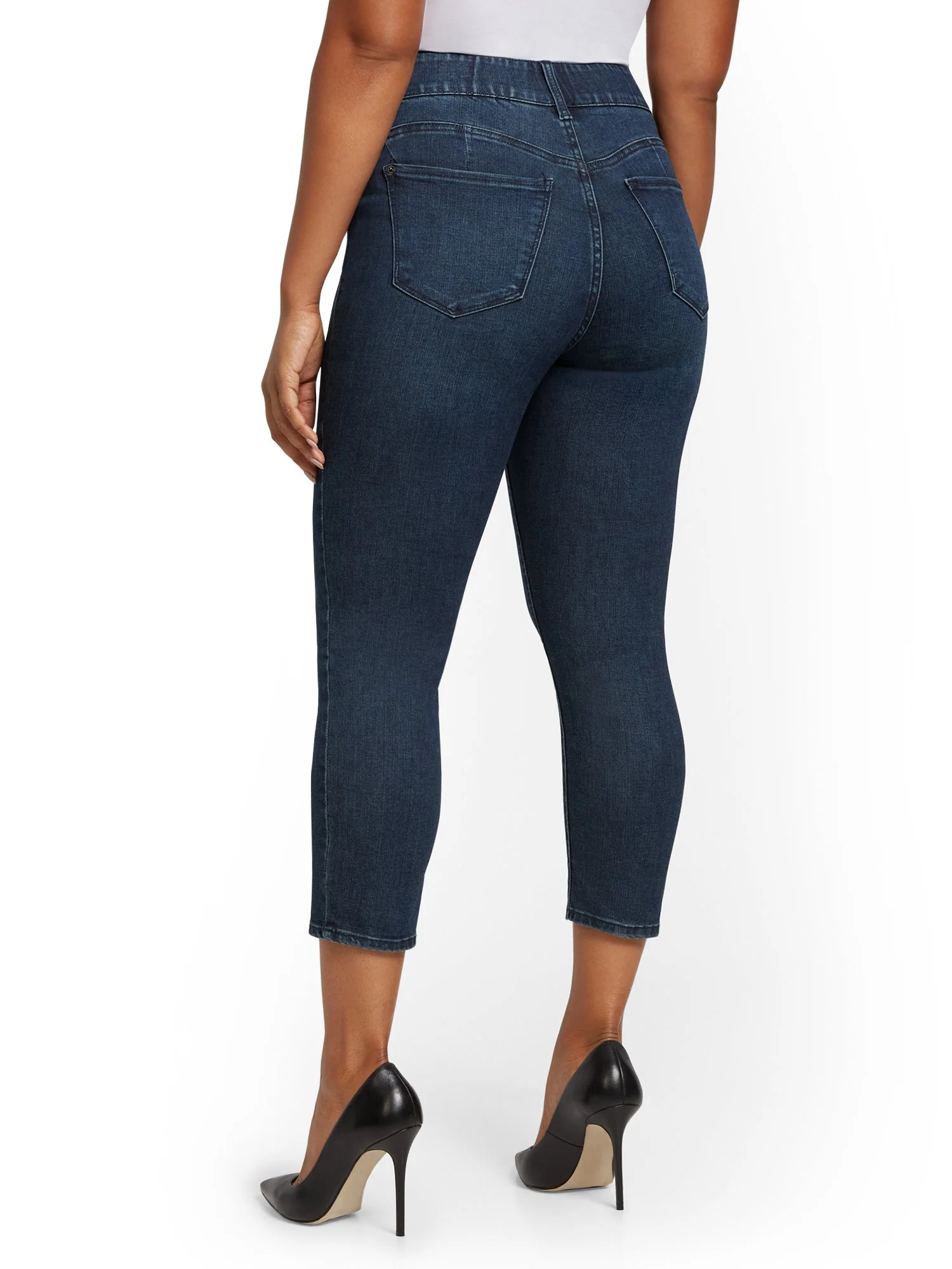 Mya Curvy High-Waisted Sculpting No Gap Super-Skinny Capri Jeans - Steinway Blue - Image 9