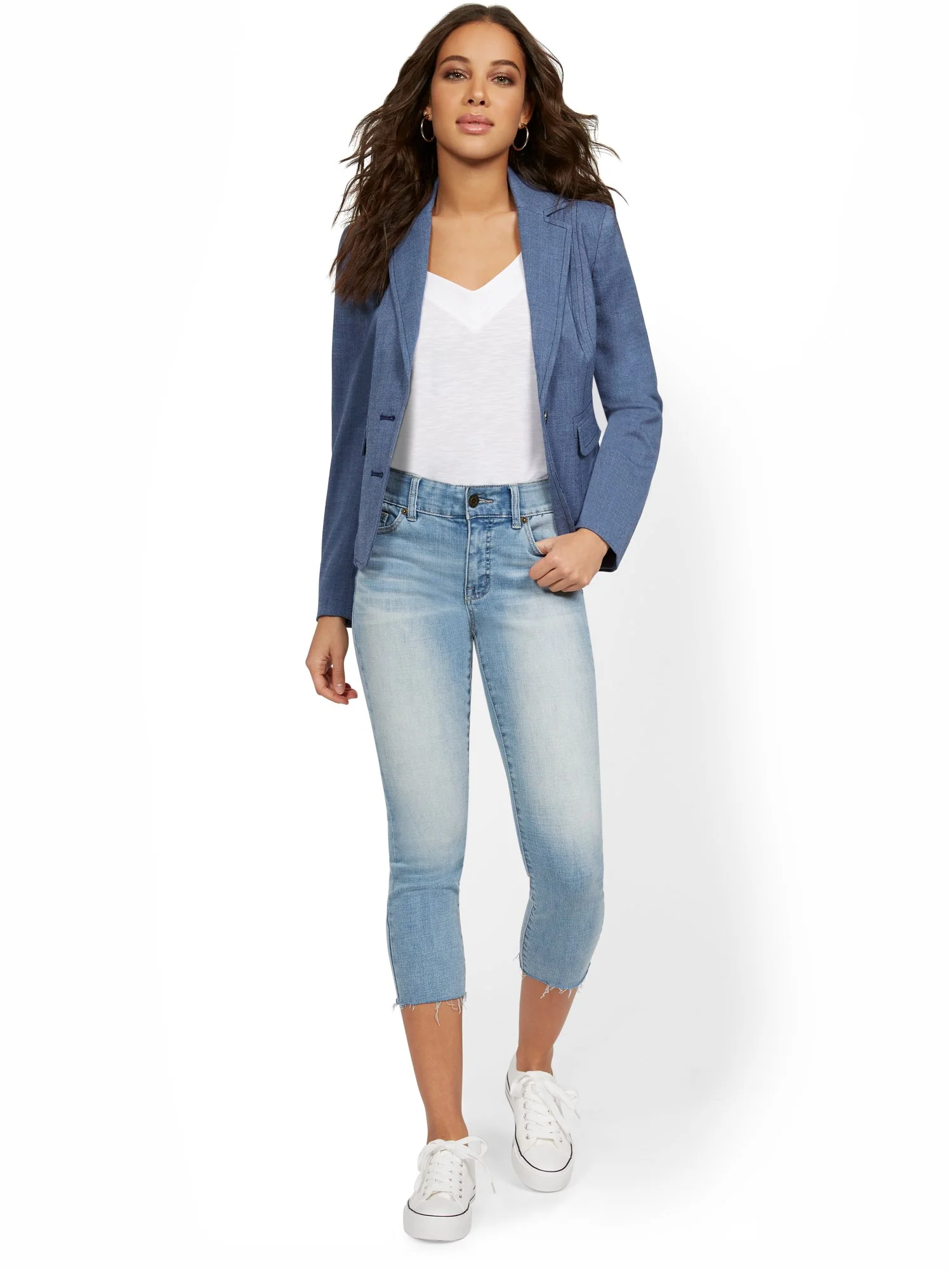 Mya Curvy High-Waisted Sculpting No Gap Super-Skinny Capri Jeans - Vector Blue - Image 5