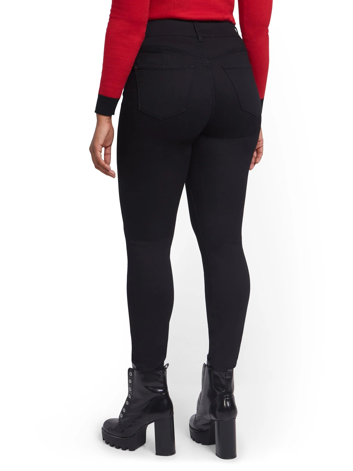 Mya Curvy High-Waisted Sculpting No Gap Super-Skinny Jeans - Black - Image 3