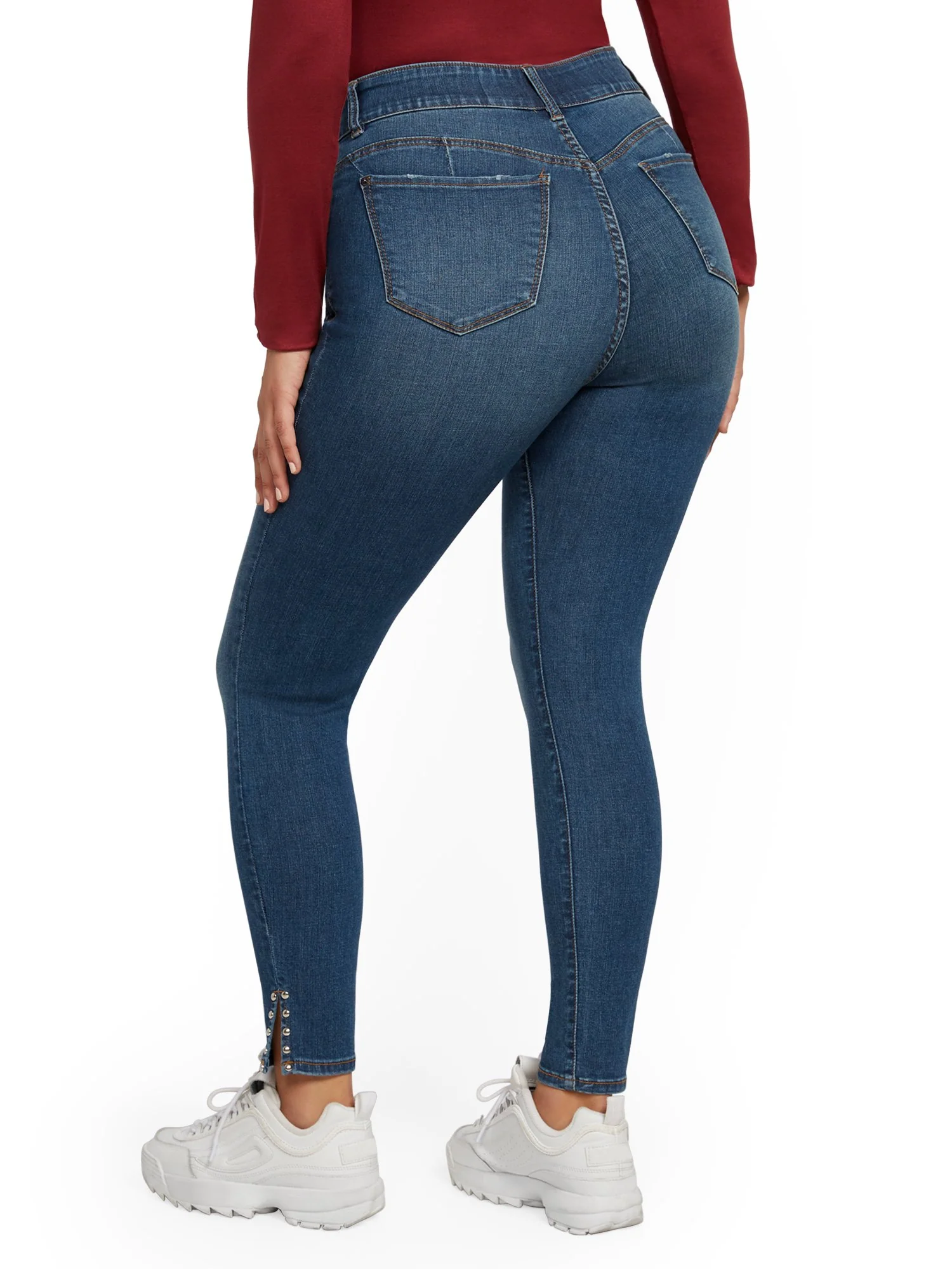 Mya Curvy High-Waisted Sculpting No Gap Super-Skinny Jeans - Precious Blue - Image 3