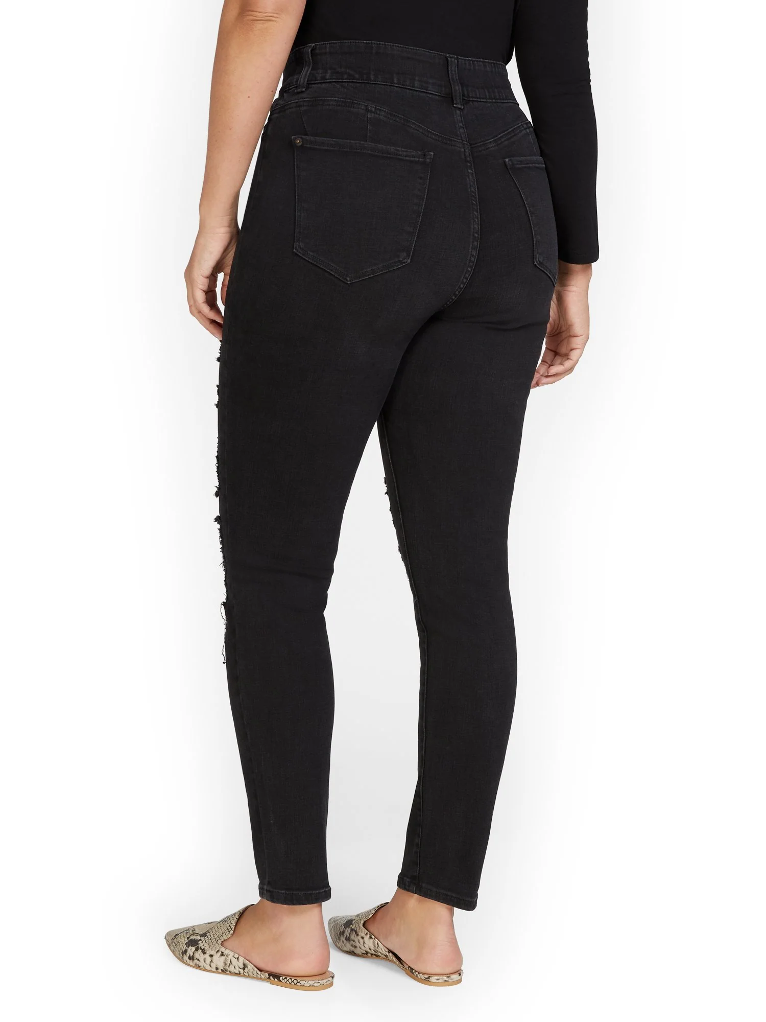Mya Curvy High-Waisted Super-Skinny Jeans - Black - Image 3