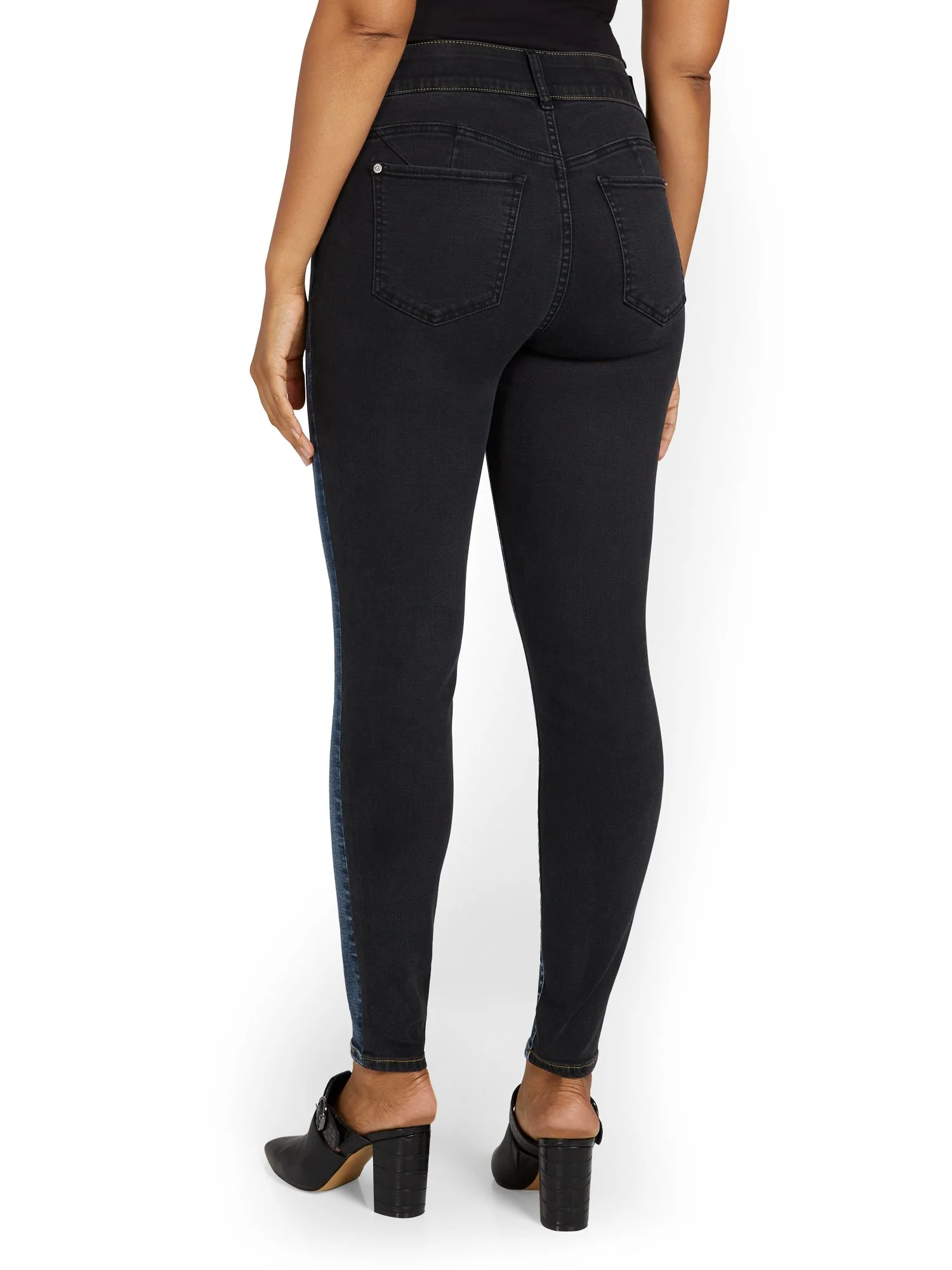 Mya Curvy High-Waisted Super-Skinny Jeans - Colorblock - Image 3