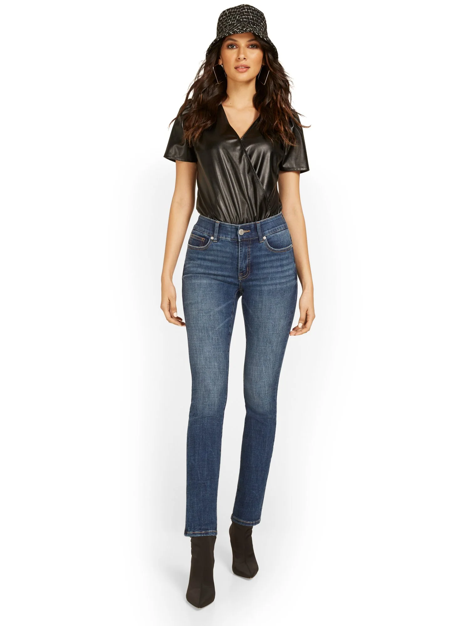 Mya Curvy High-Waisted Super-Skinny Jeans - Medium Wash - Image 5