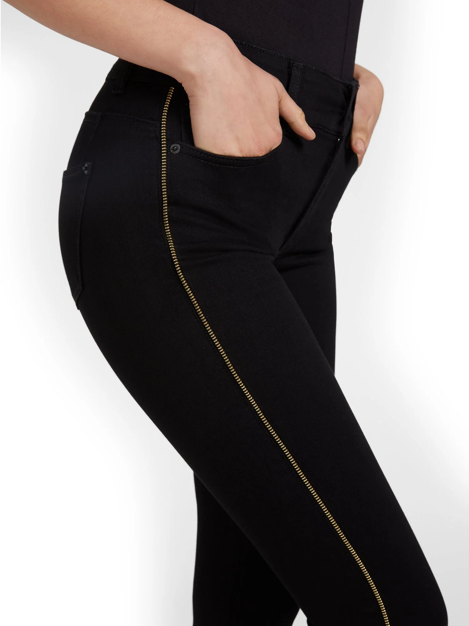 Mya Curvy High-Waisted Super-Skinny Jeans - Side-Zipper - Image 5