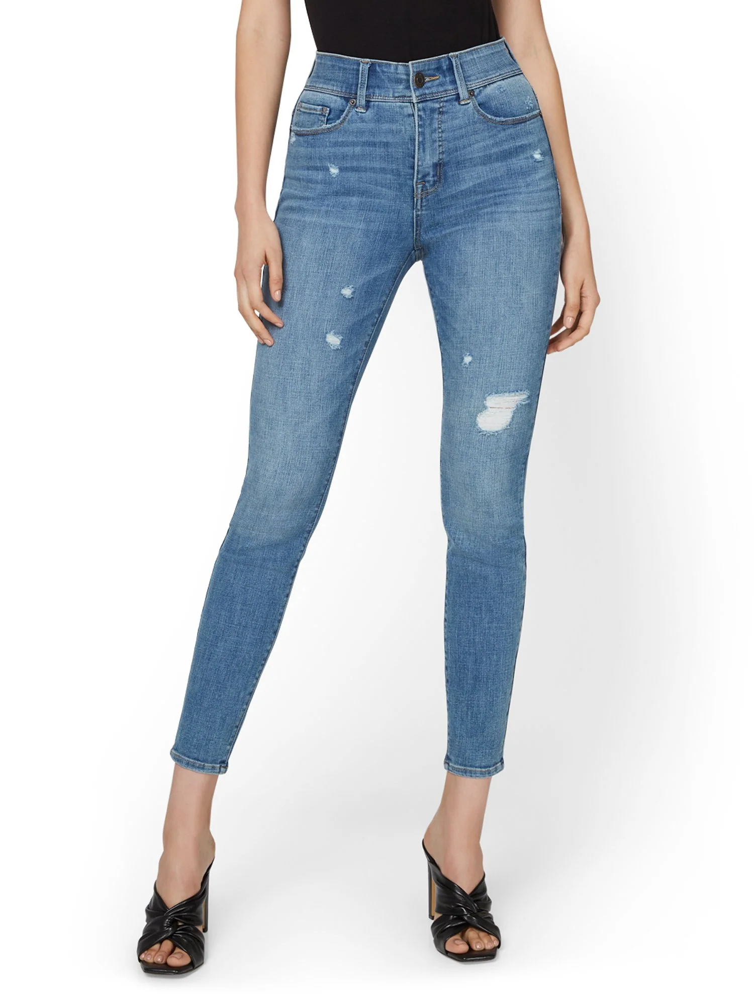 Mya Curvy Ultra High-Waisted Super-Skinny Boost Jeans - Medium Wash - Image 3