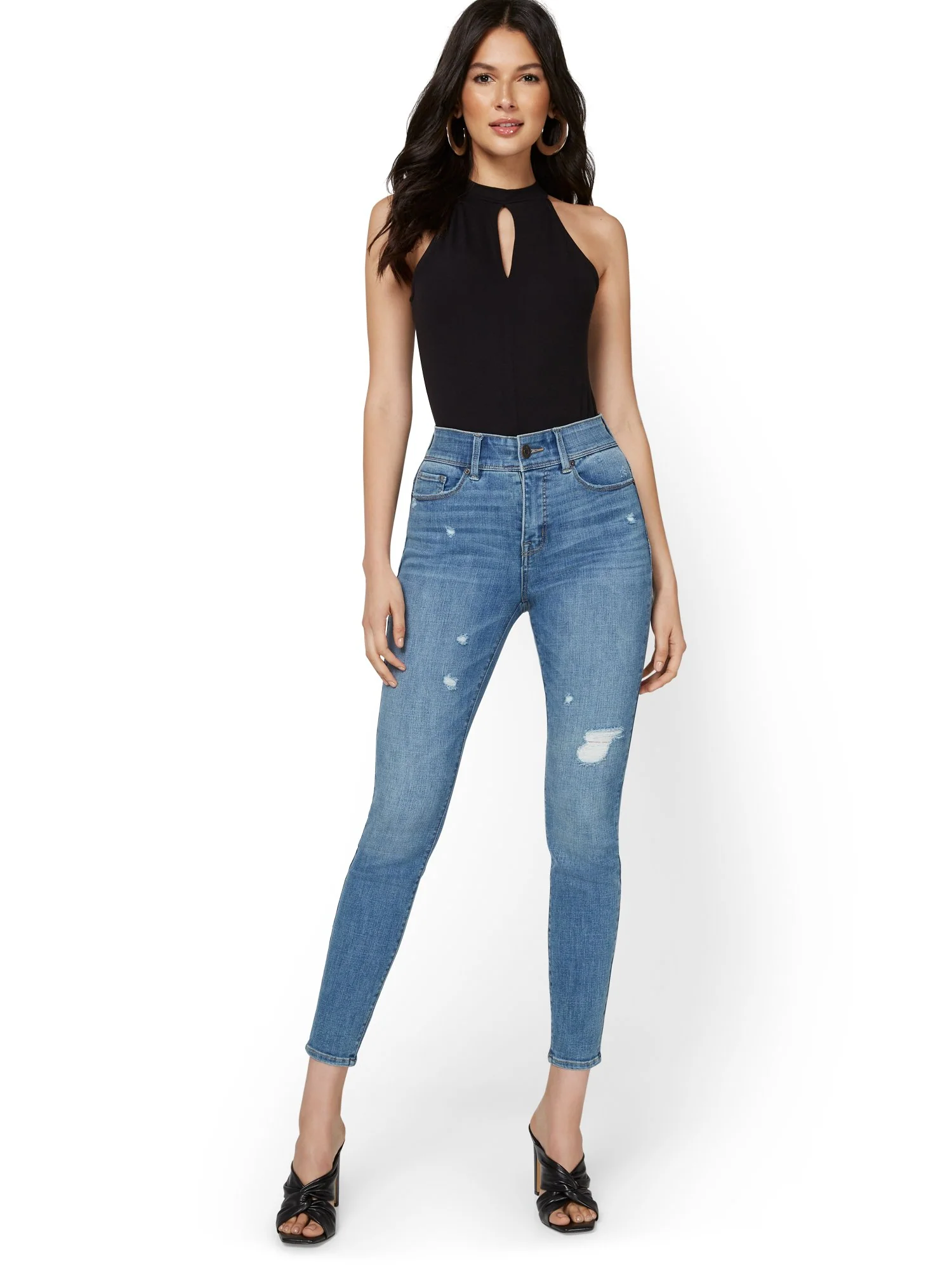Mya Curvy Ultra High-Waisted Super-Skinny Boost Jeans - Medium Wash - Image 7