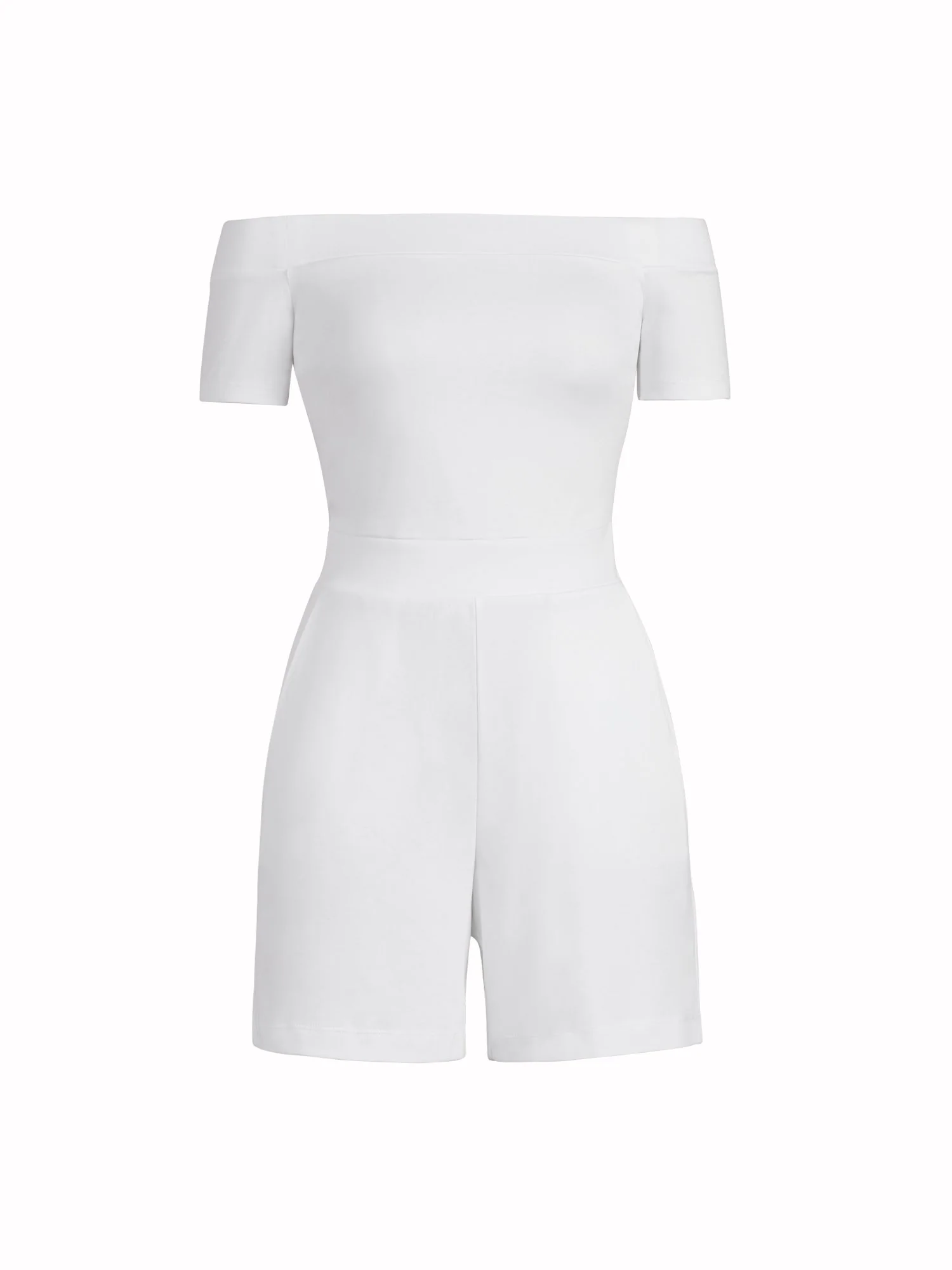 Off-Shoulder Cotton Knit Romper - Image 2