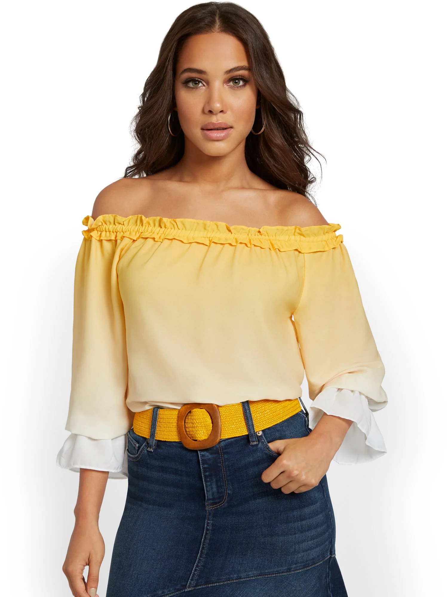 Off-Shoulder Ombre Top