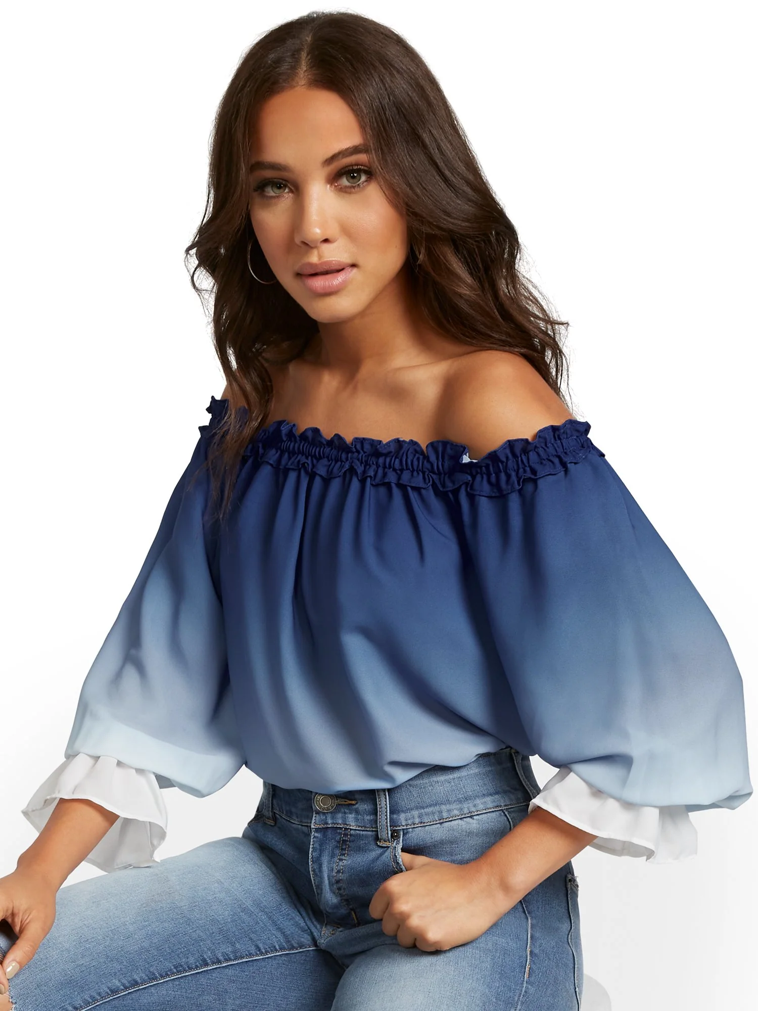 Off-Shoulder Ombre Top - Image 4