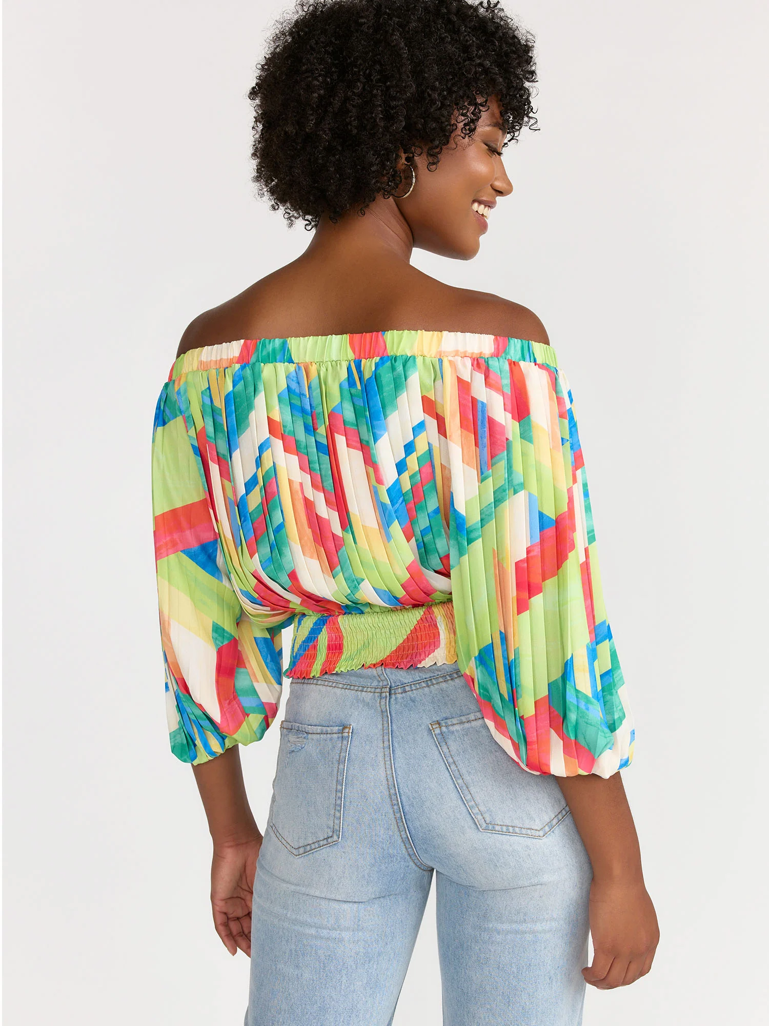 Flying Tomato Off Shoulder Pleated Top - Brands We Love - Image 4