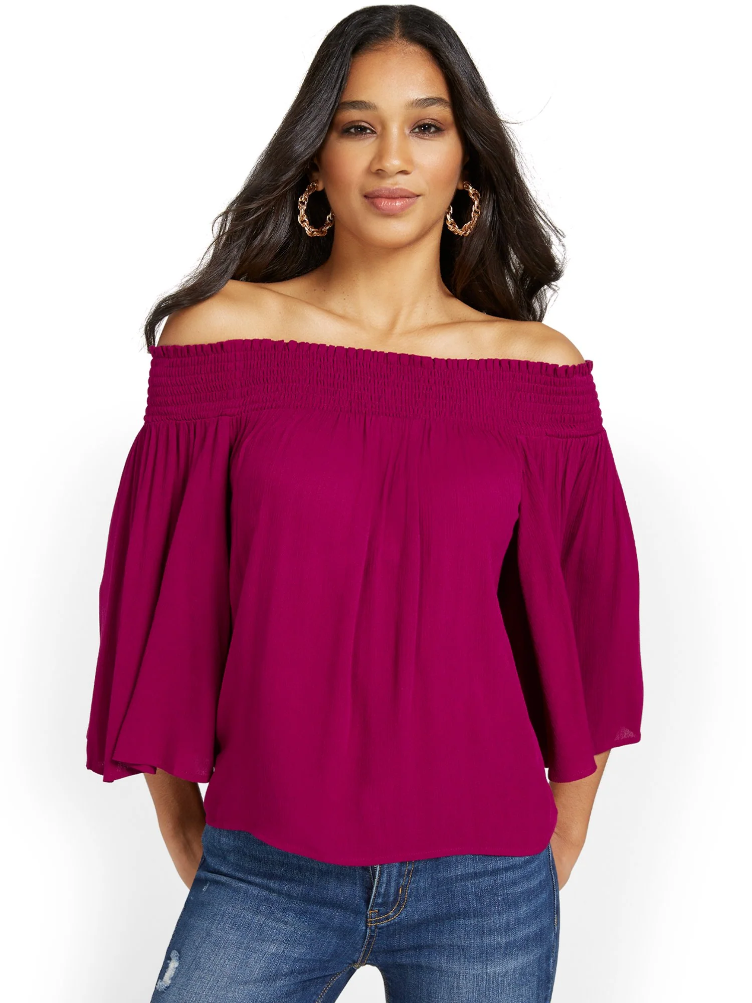 Off-The-Shoulder Bell-Sleeve Blouse - Image 6