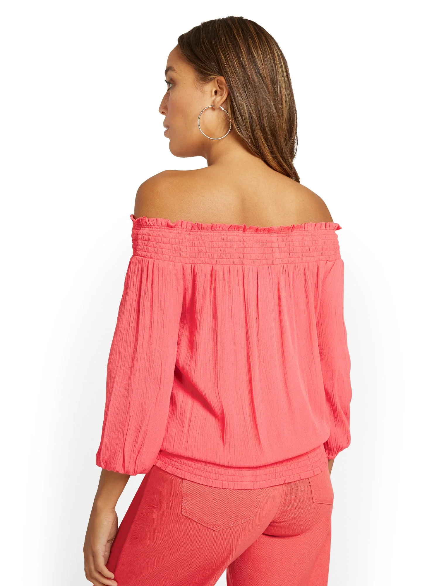 Off-The-Shoulder Button-Front Top - Image 6