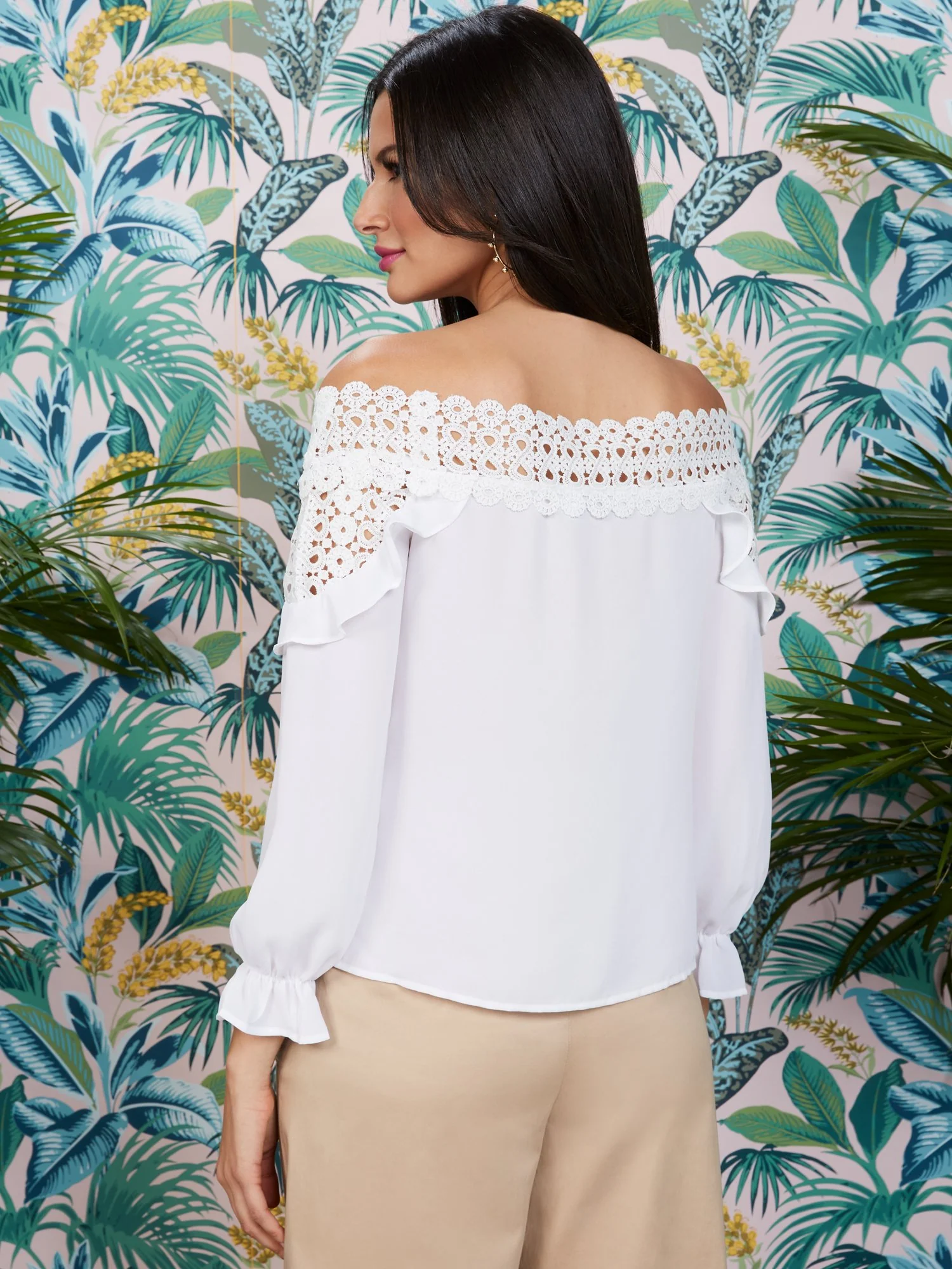 Off-The-Shoulder Eyelet Top - Image 3