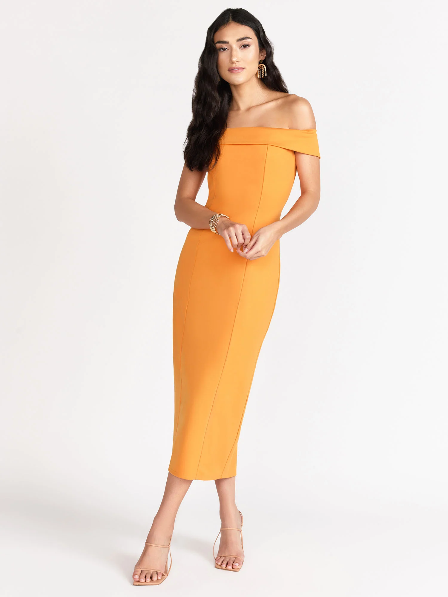 Off-The-Shoulder Fold Over Midi Dress - Lena - Image 7
