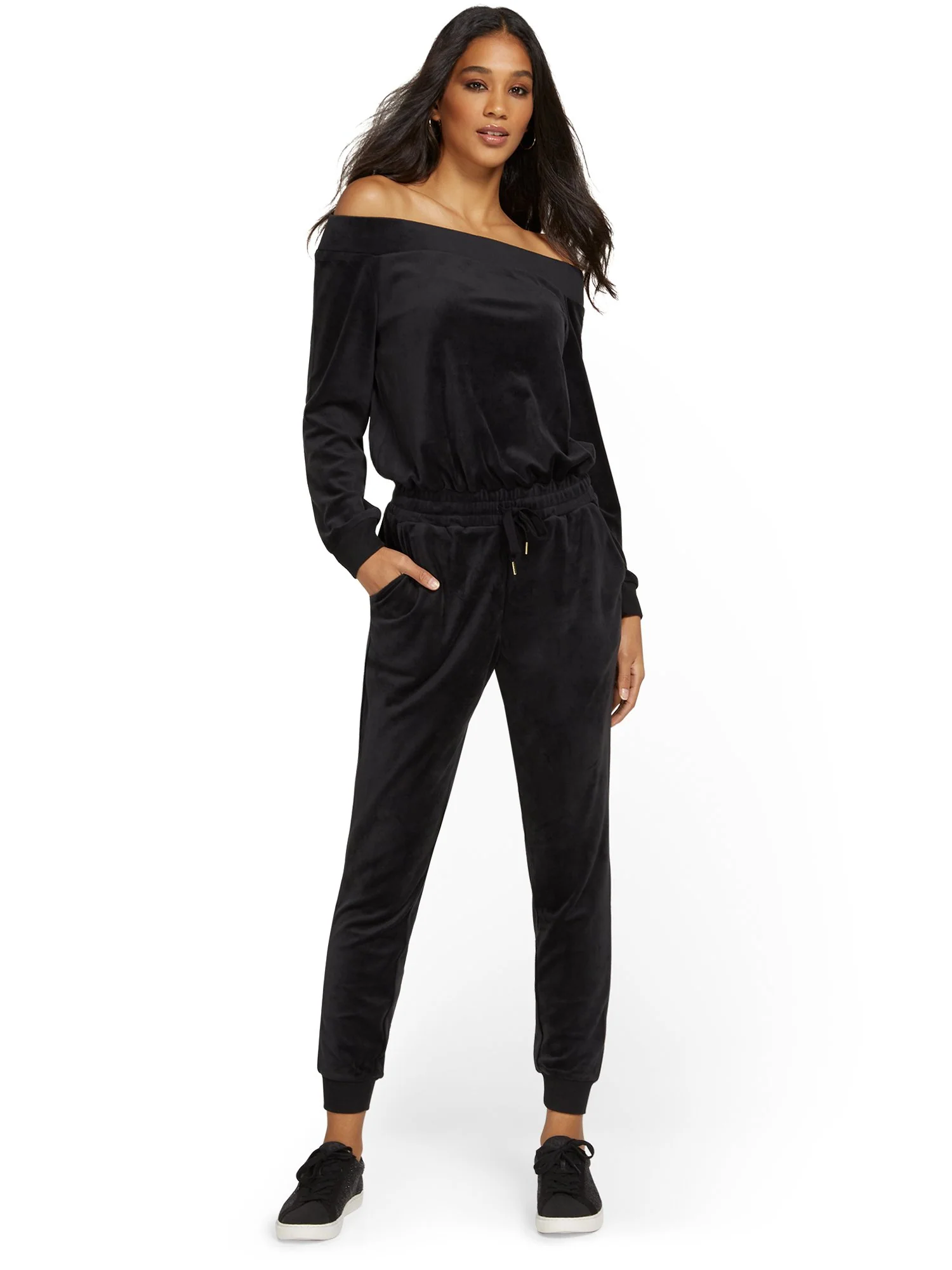 Off-The-Shoulder Jumpsuit - Dreamy Velour Collection