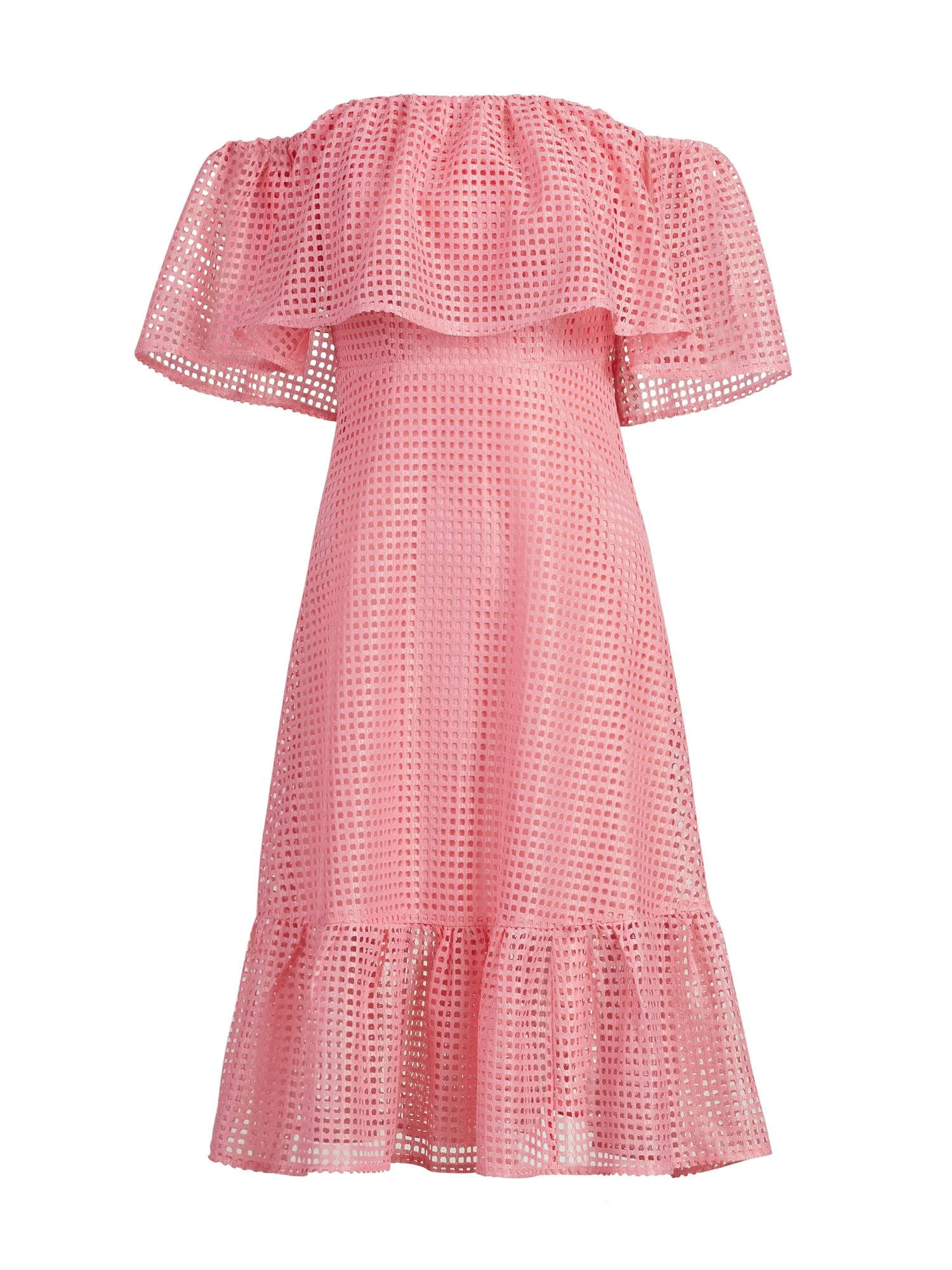 Off-The-Shoulder Perforated Dress - Image 2