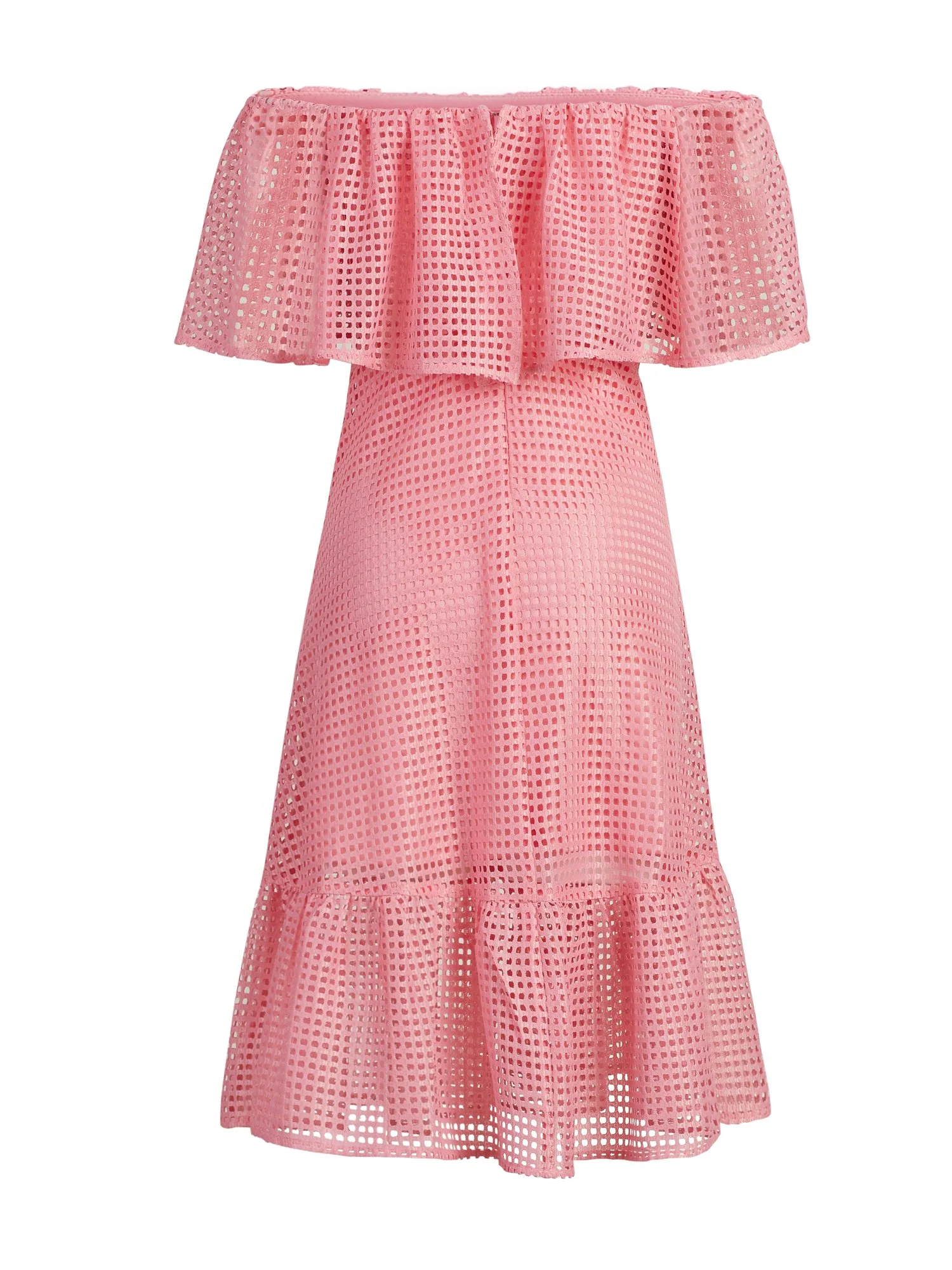 Off-The-Shoulder Perforated Dress - Image 3