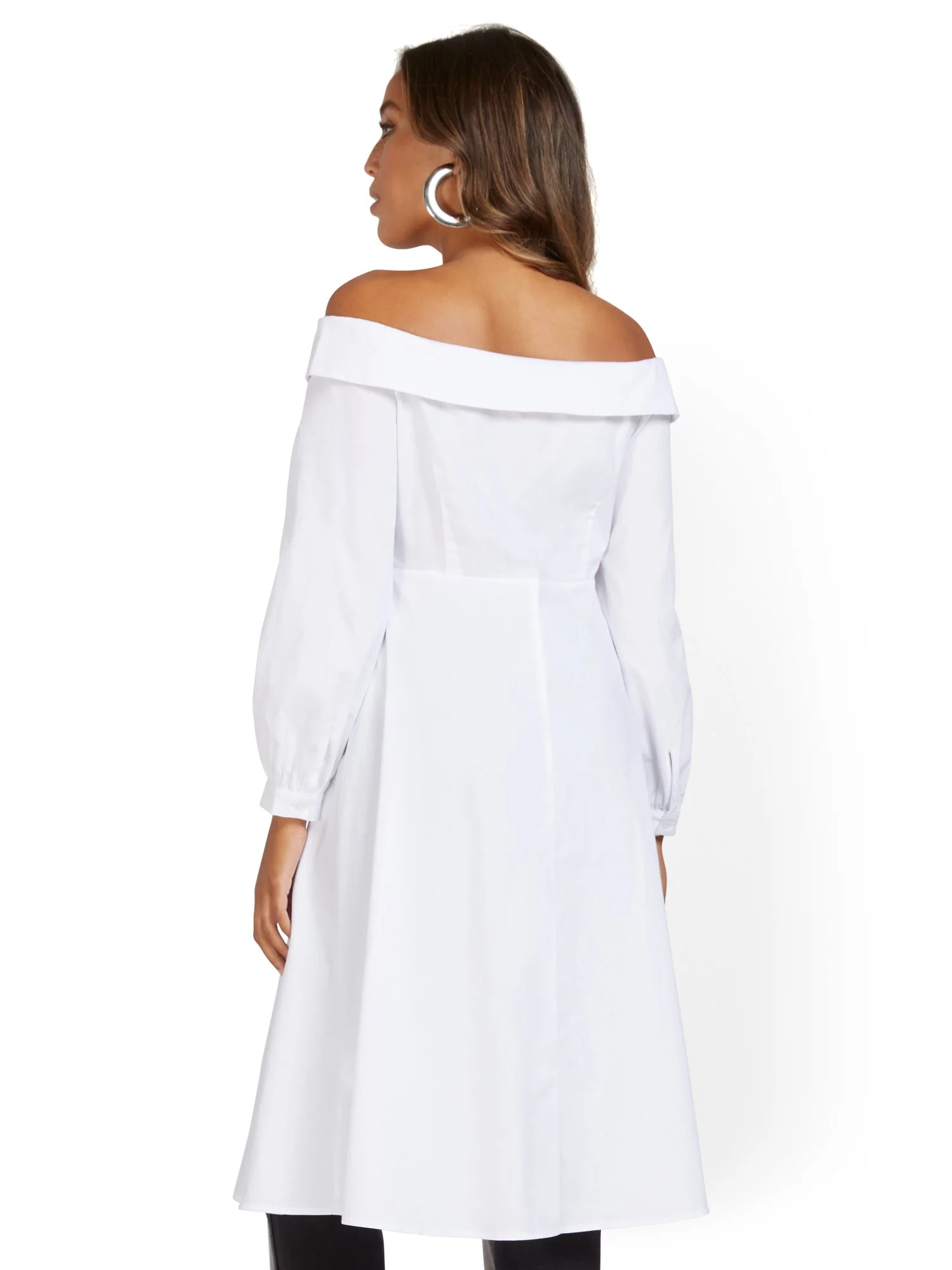 Off-The-Shoulder Poplin Drama Top - Image 3