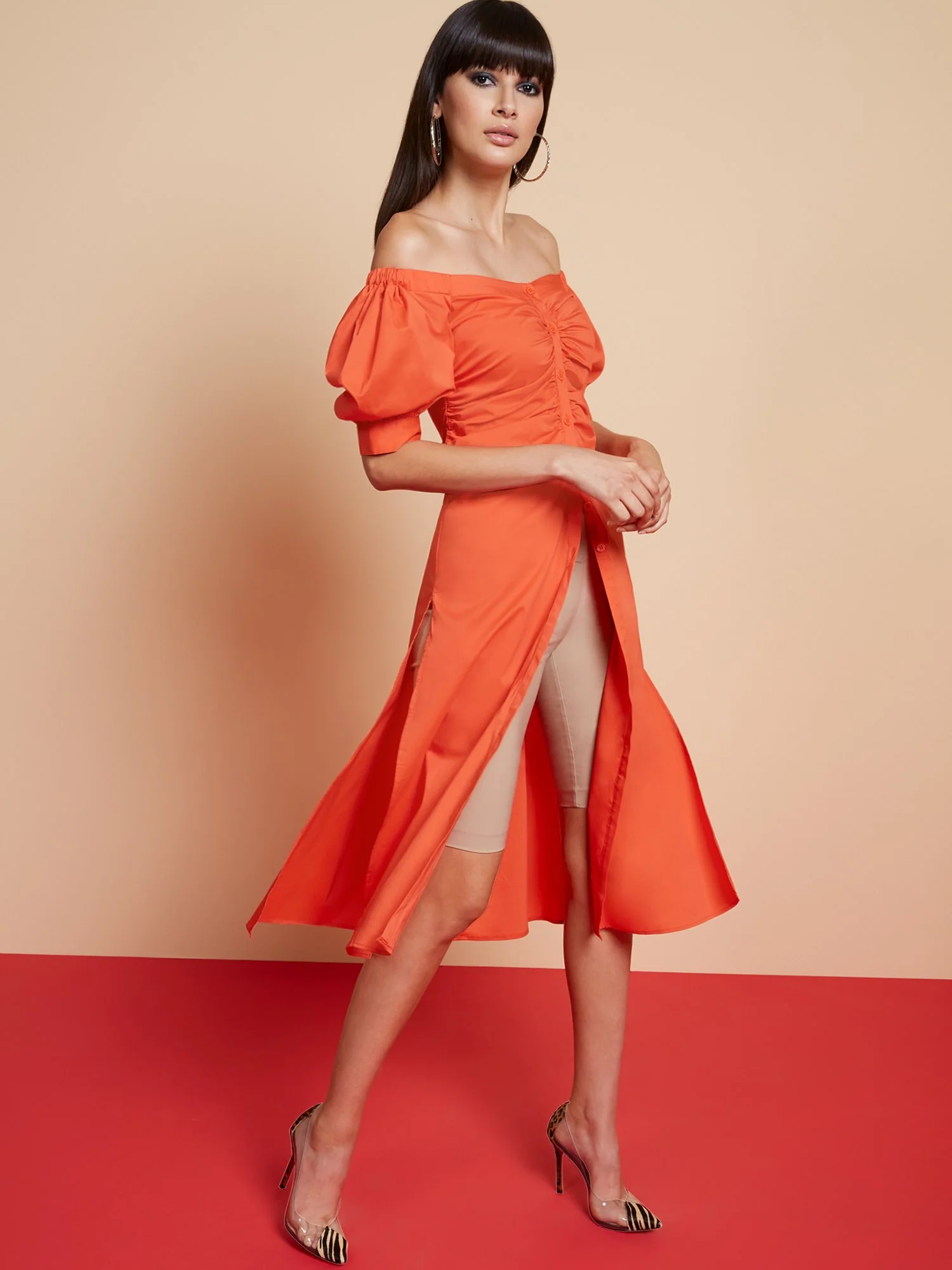 Off-The-Shoulder Poplin Maxi Shirt - Image 5