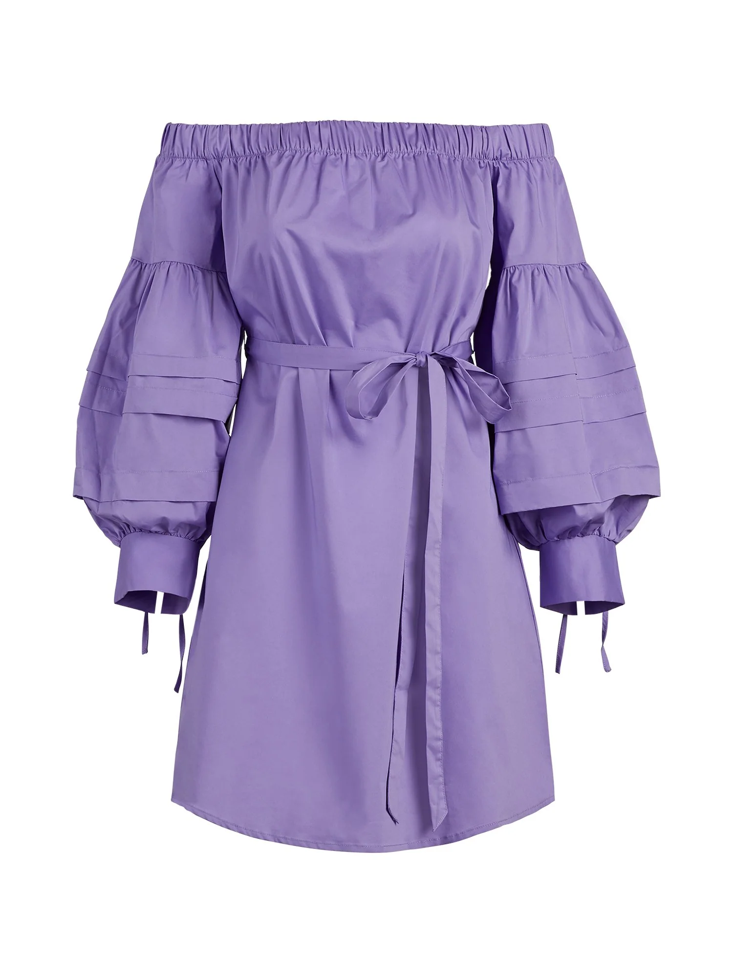 Off-The-Shoulder Poplin Shift Dress