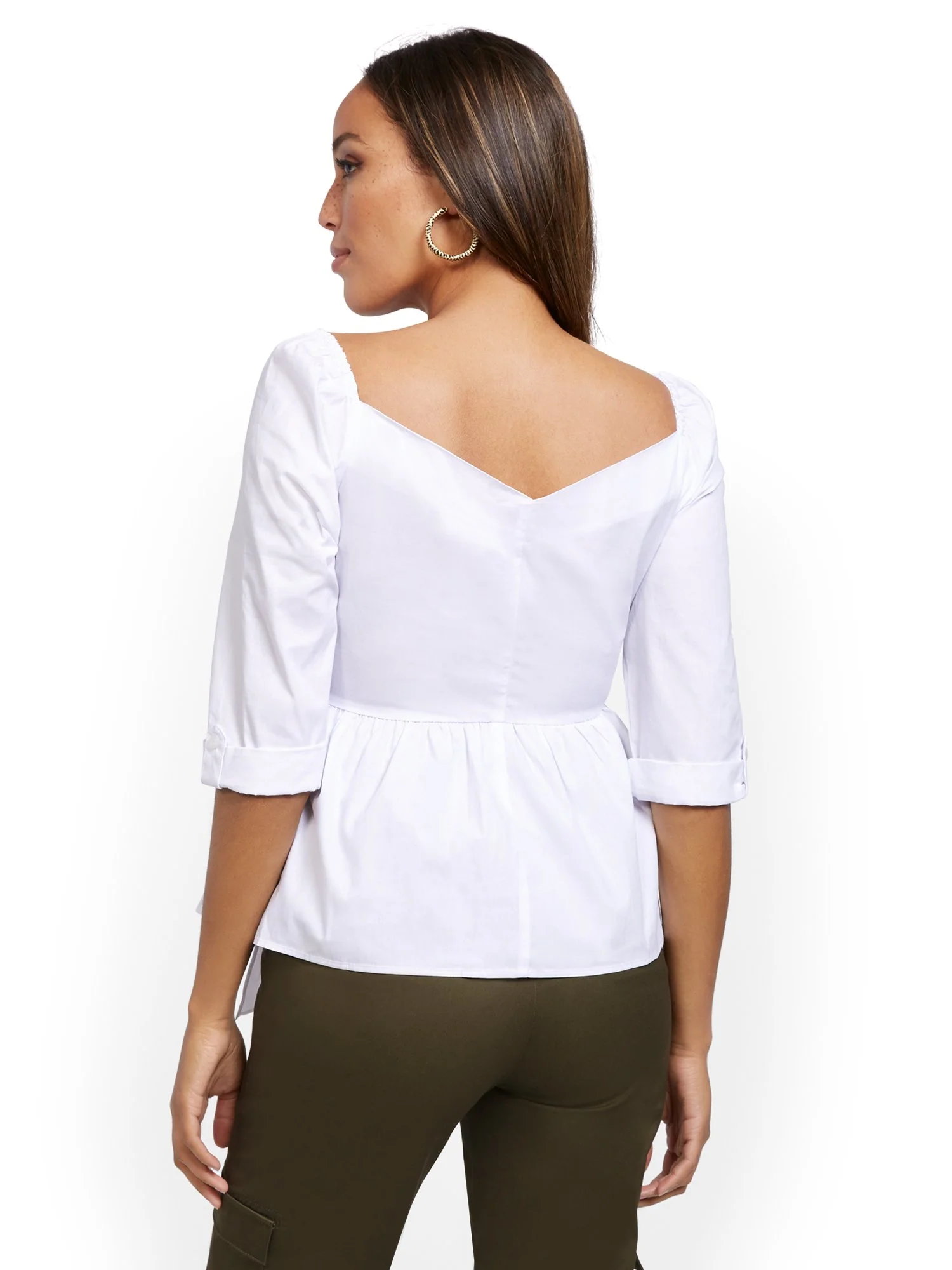Off-The-Shoulder Poplin Shirt - Image 3