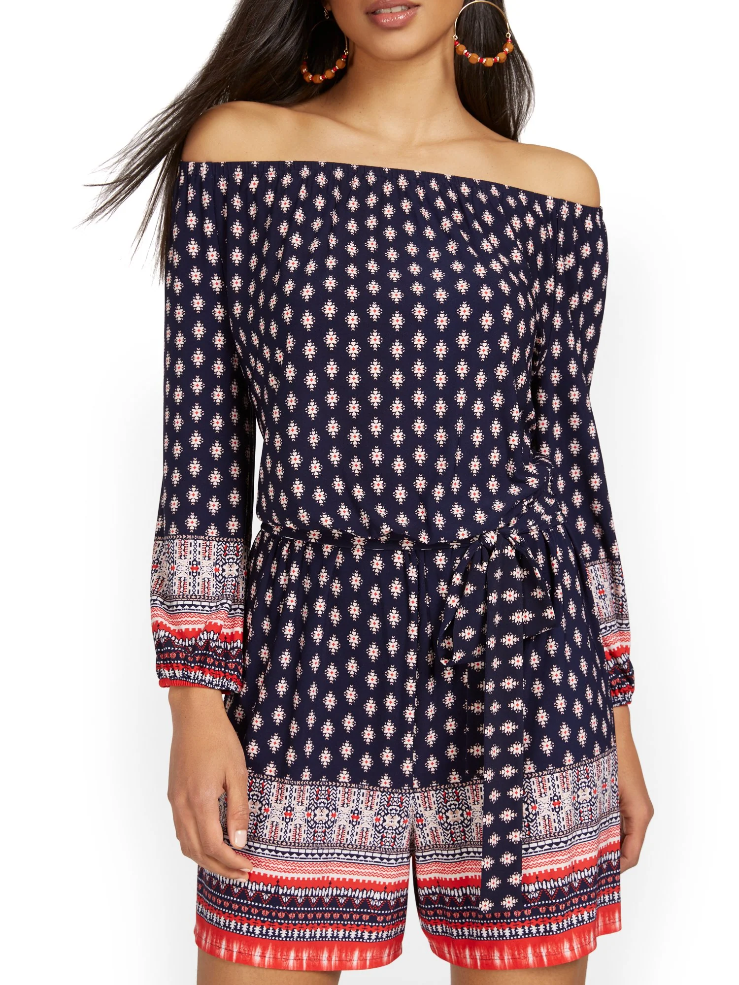 Off-The-Shoulder Printed Romper - Image 4