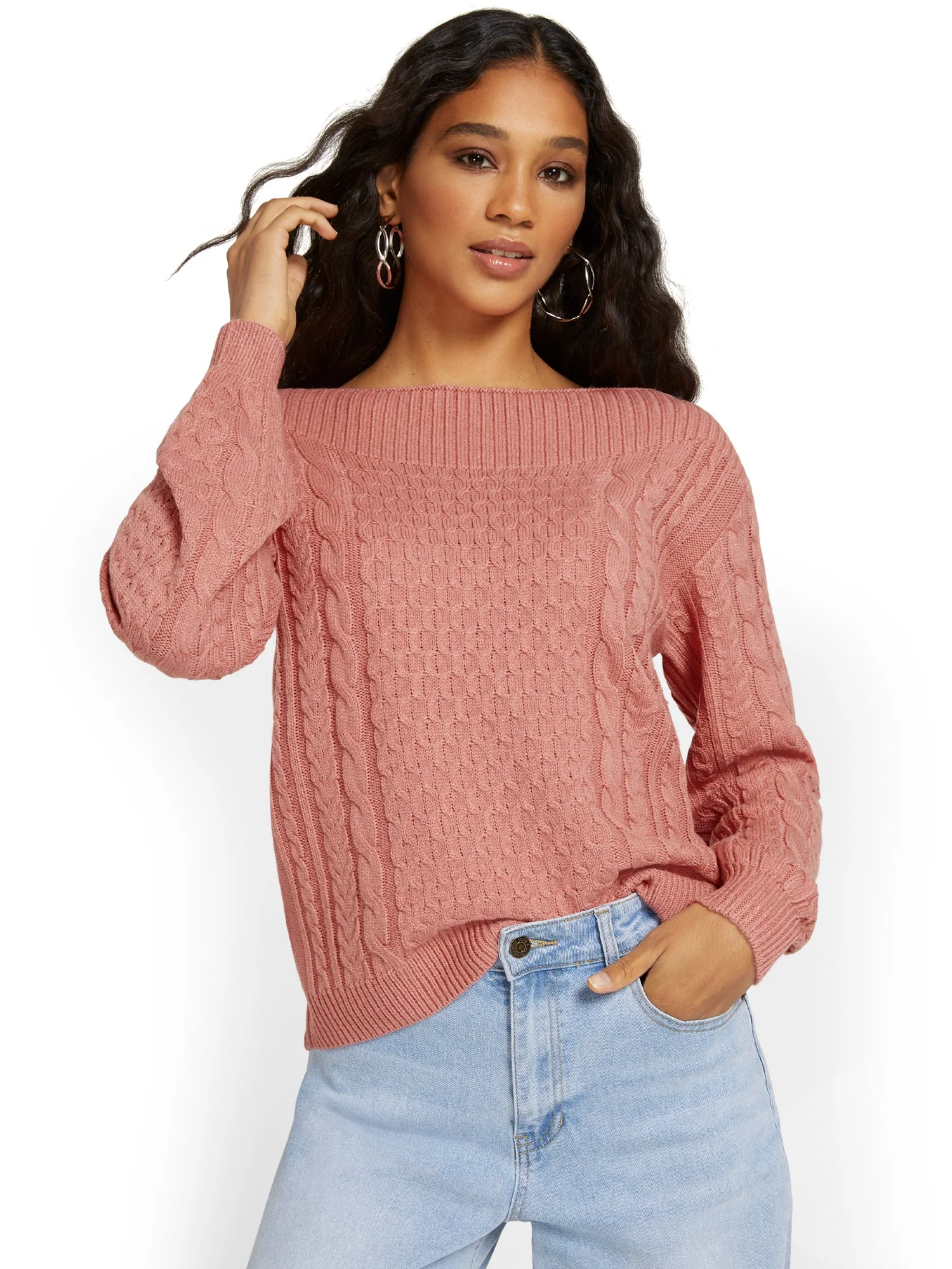 Off-The-Shoulder Pullover Sweater - Image 11